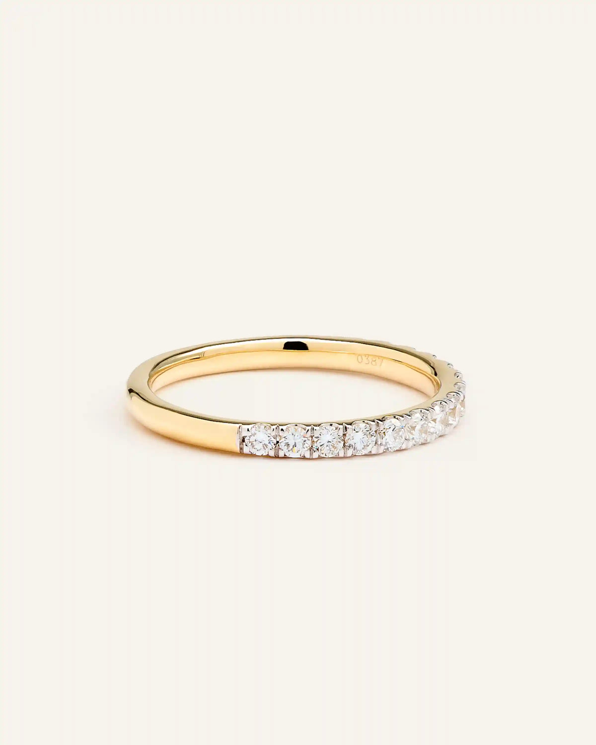 14K Gold Natural Diamond Pave Band - 0.50ctw