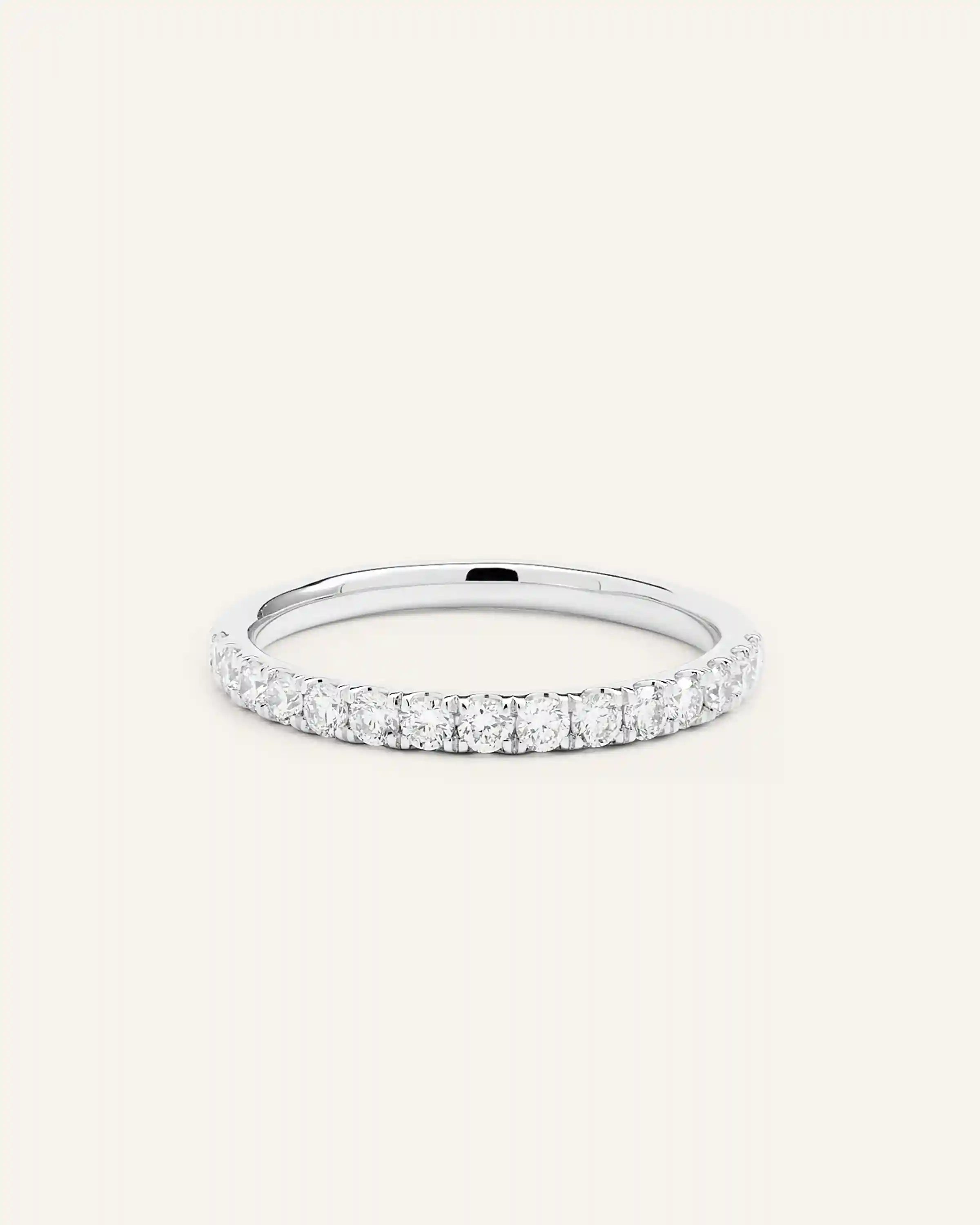 14K Gold Natural Diamond Pave Band - 0.50ctw