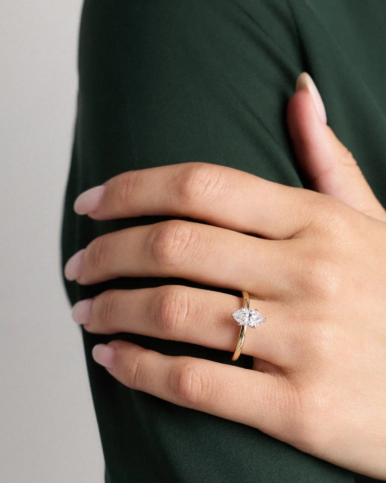 Lab Grown Diamond Marquise Comfort Fit Engagement Ring - 1ct