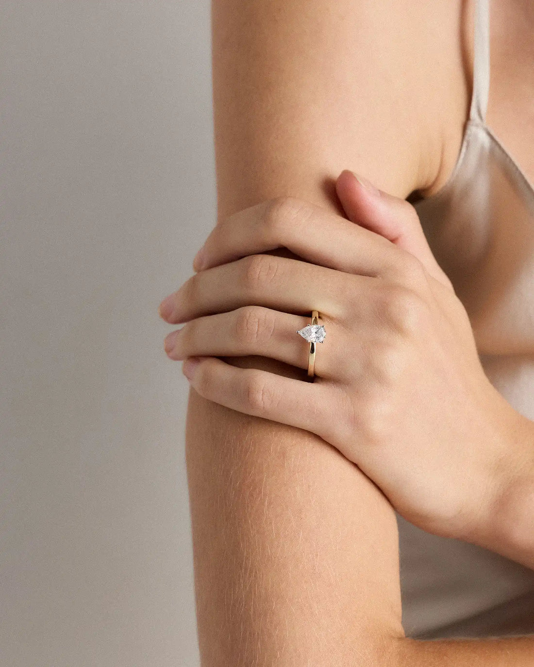 Lab Grown Diamond Pear Comfort Fit Engagement Ring - 1ct