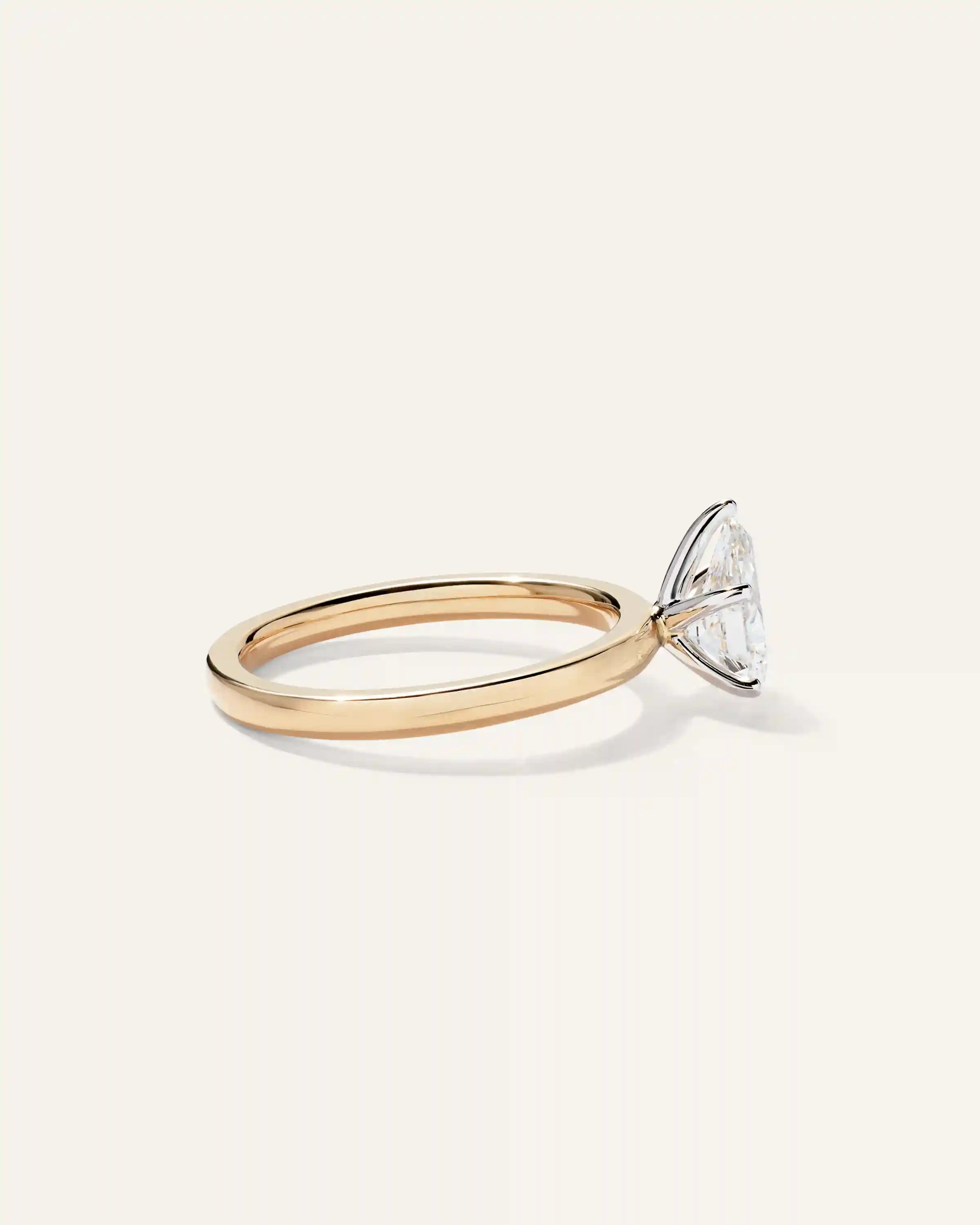 Lab Grown Diamond Pear Comfort Fit Engagement Ring - 1ct