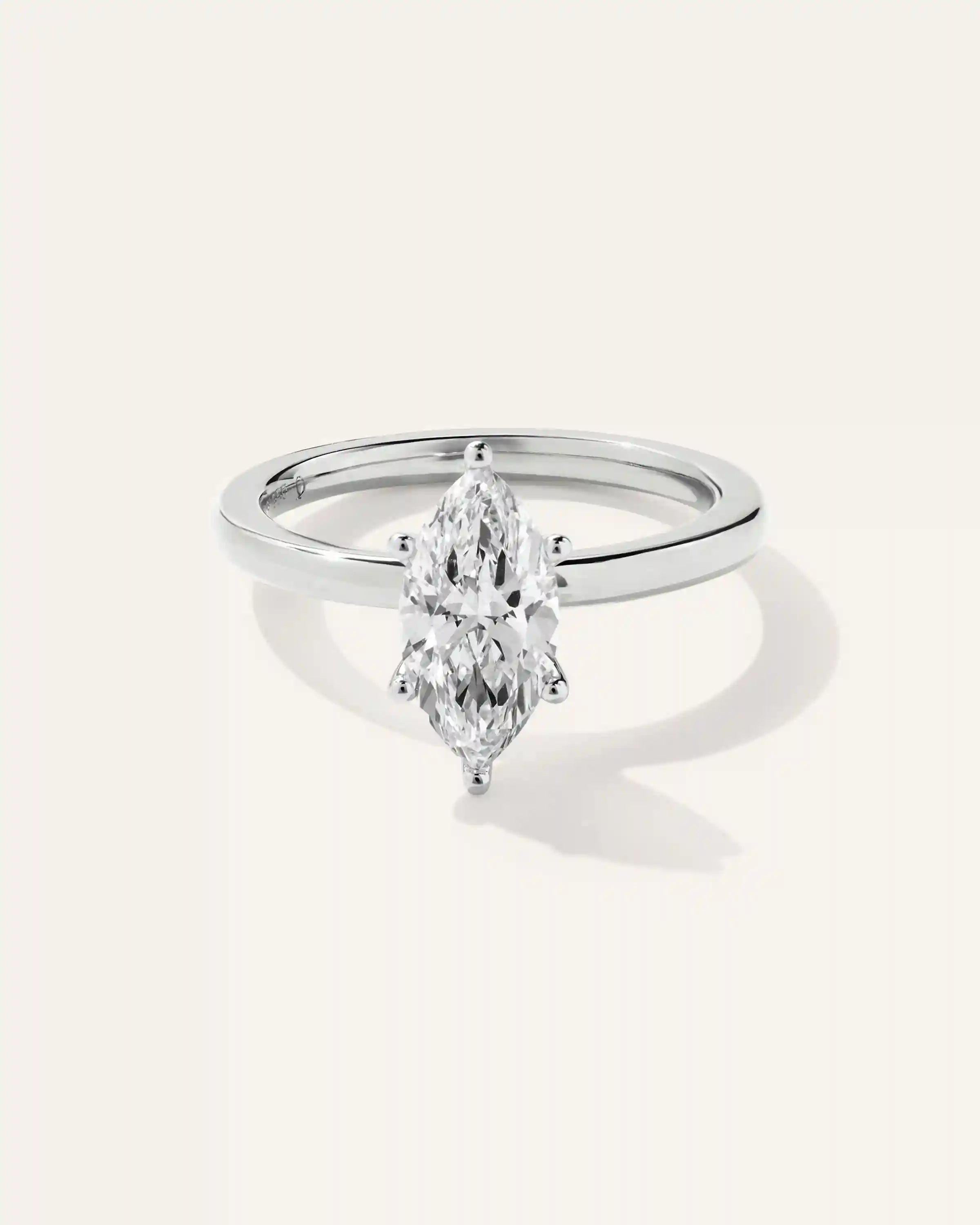 Lab Grown Diamond Marquise Comfort Fit Engagement Ring - 1.5ct