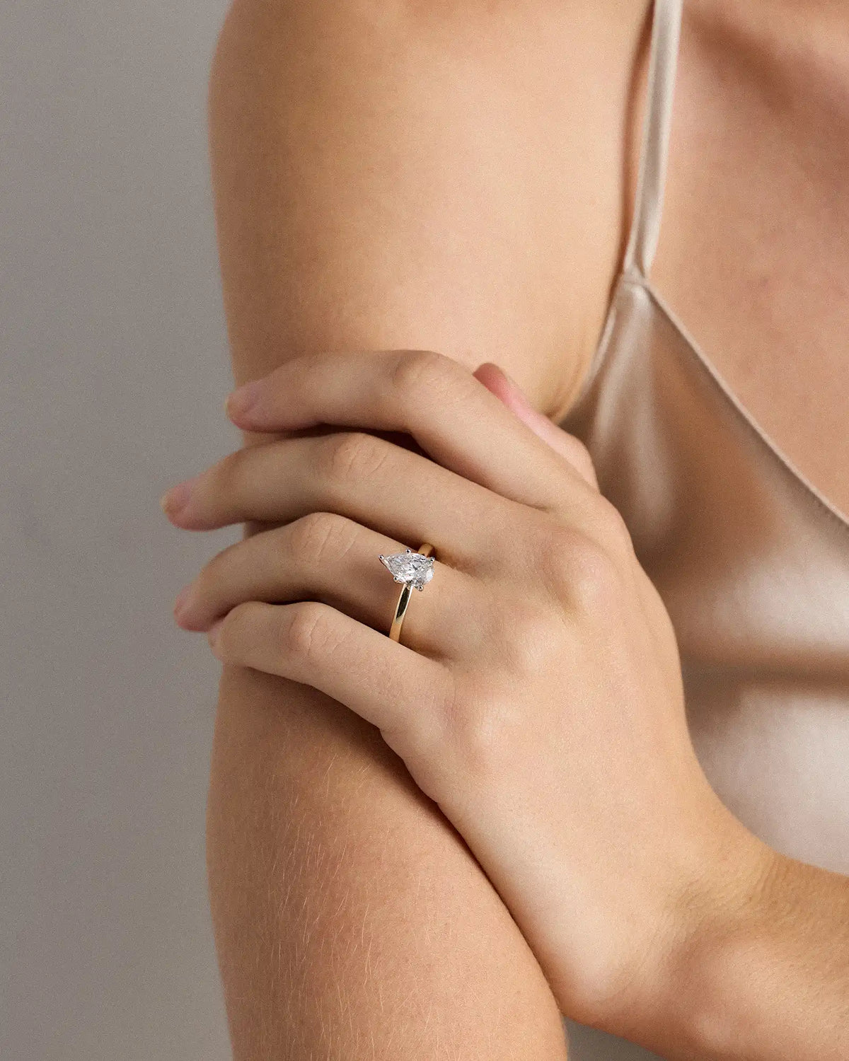Lab Grown Diamond Pear Comfort Fit Engagement Ring - 1.5ct