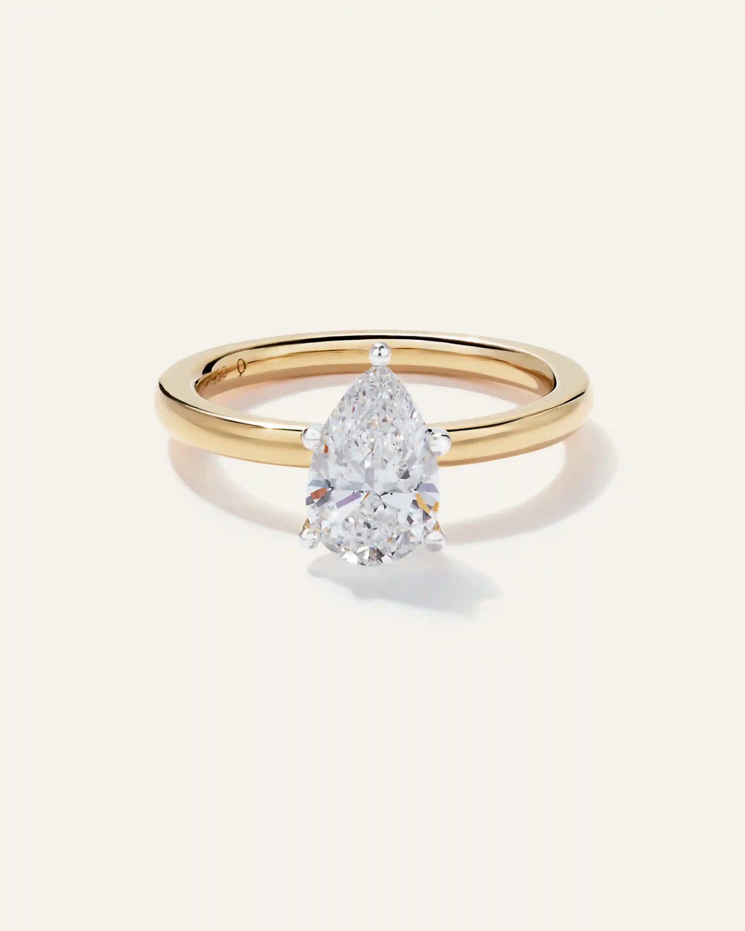Lab Grown Diamond Pear Comfort Fit Engagement Ring - 1.5ct