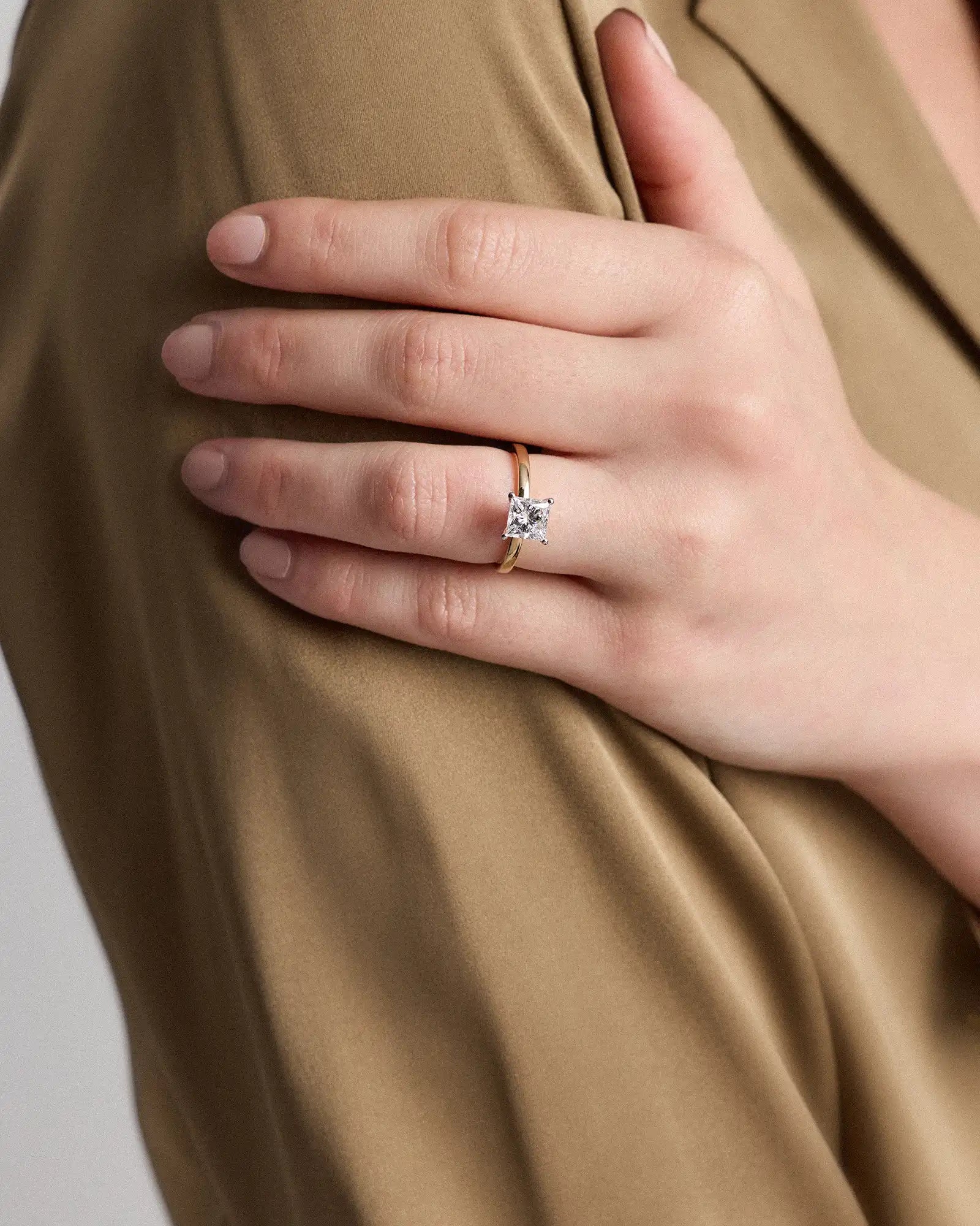 Lab Grown Diamond Princess Comfort Fit Engagement Ring - 1.5ct