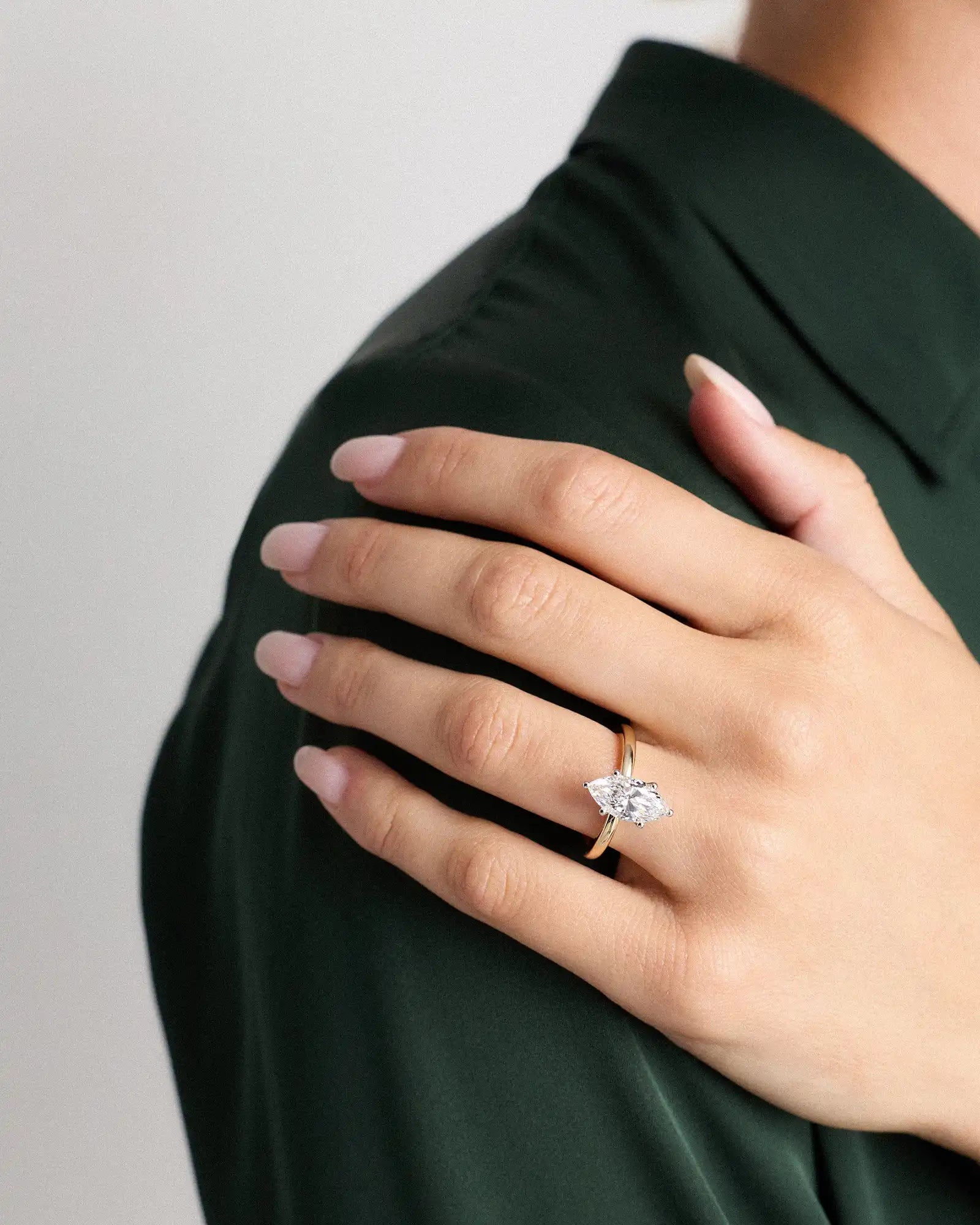 Lab Grown Diamond Marquise Comfort Fit Engagement Ring - 2ct