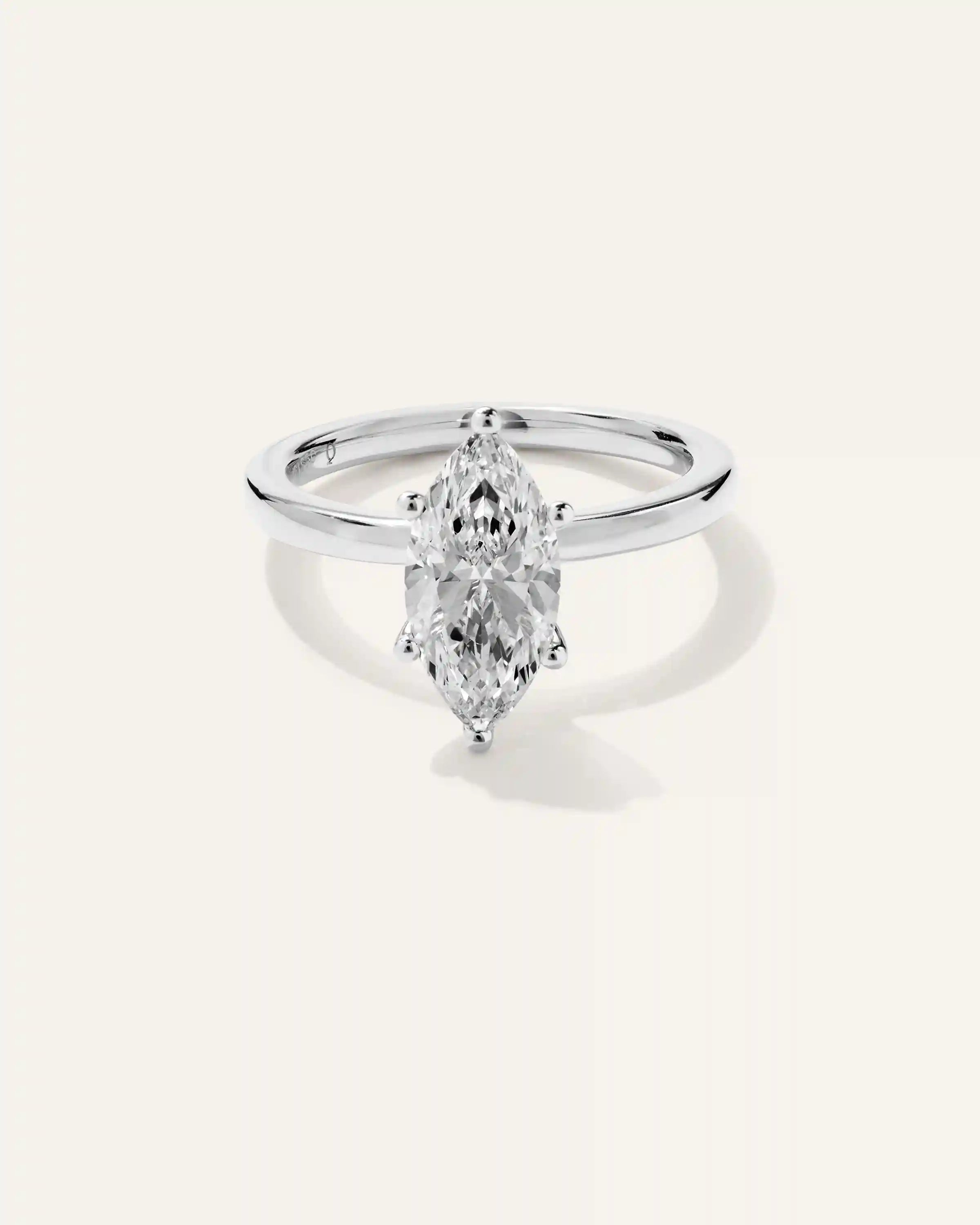 Lab Grown Diamond Marquise Comfort Fit Engagement Ring - 2ct