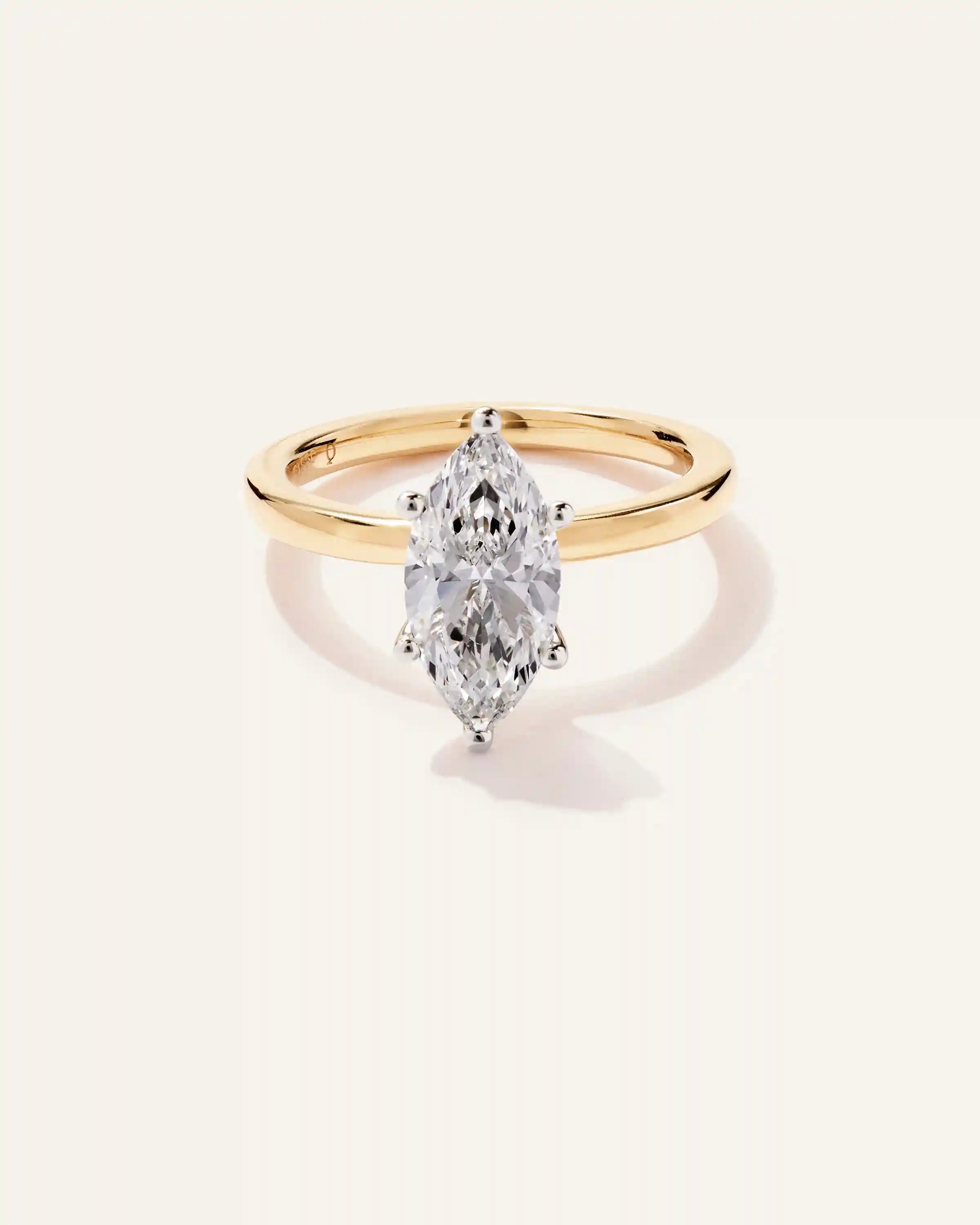 Lab Grown Diamond Marquise Comfort Fit Engagement Ring - 2ct