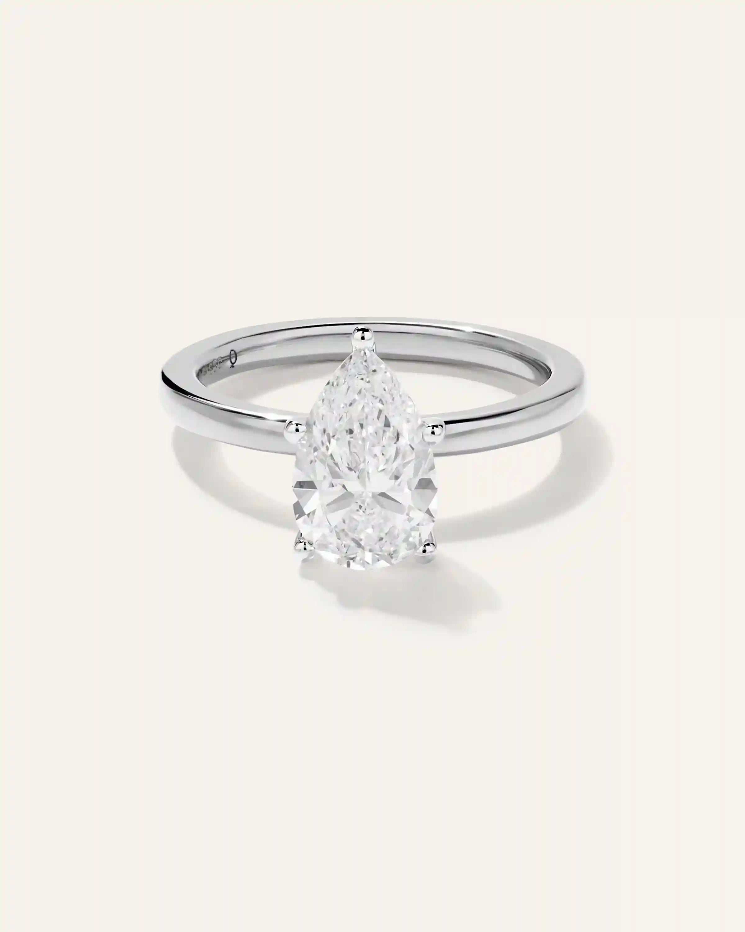 Lab Grown Diamond Pear Comfort Fit Engagement Ring - 2ct