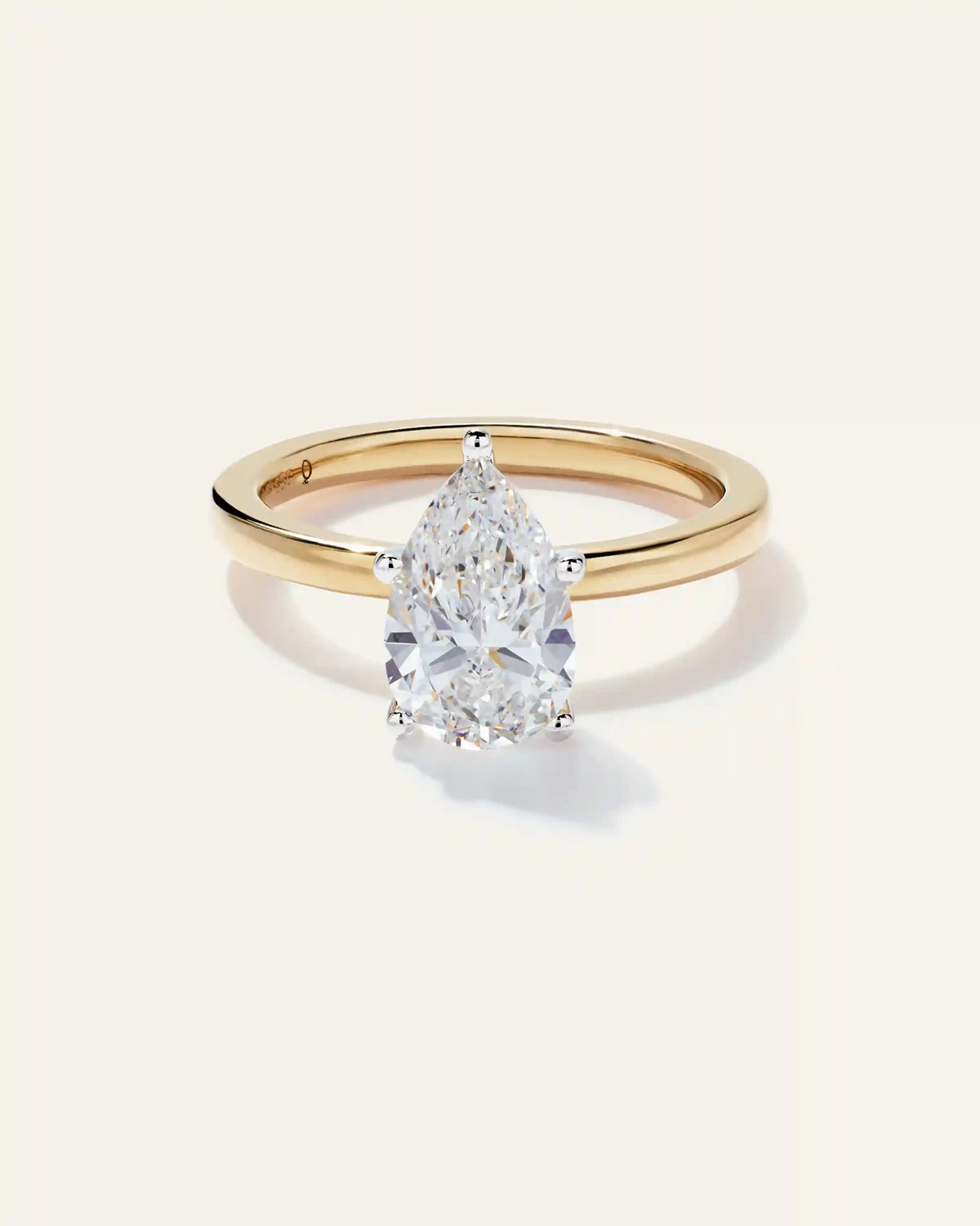Lab Grown Diamond Pear Comfort Fit Engagement Ring - 2ct