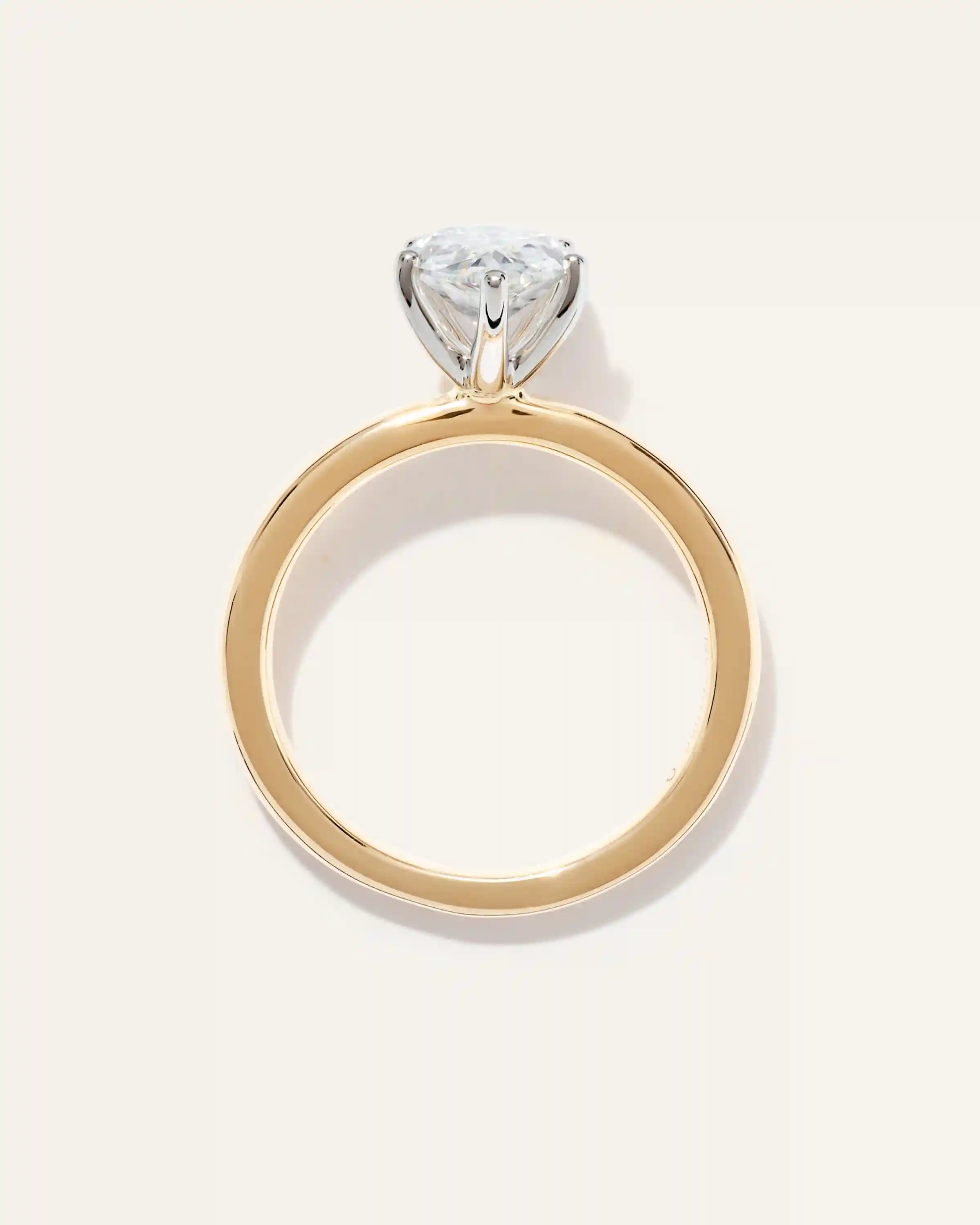Lab Grown Diamond Pear Comfort Fit Engagement Ring - 2ct