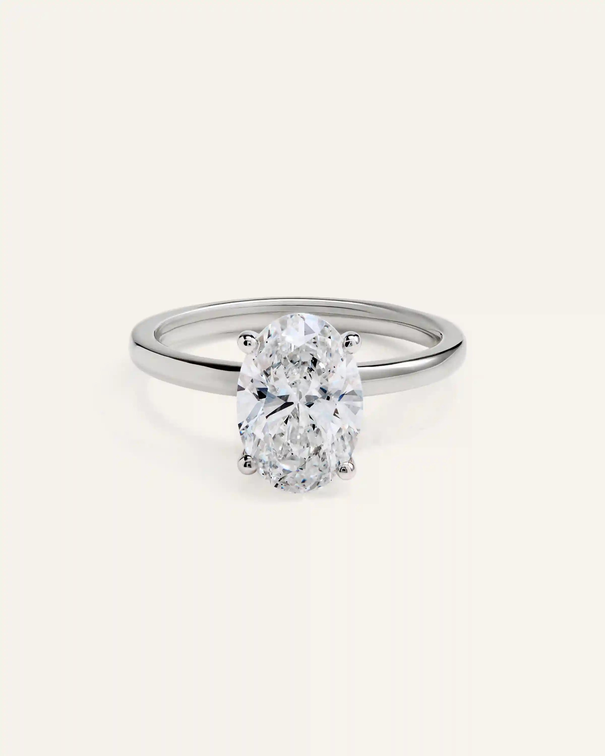 Lab Grown Diamond Oval Comfort Fit Engagement Ring - 2.5ct