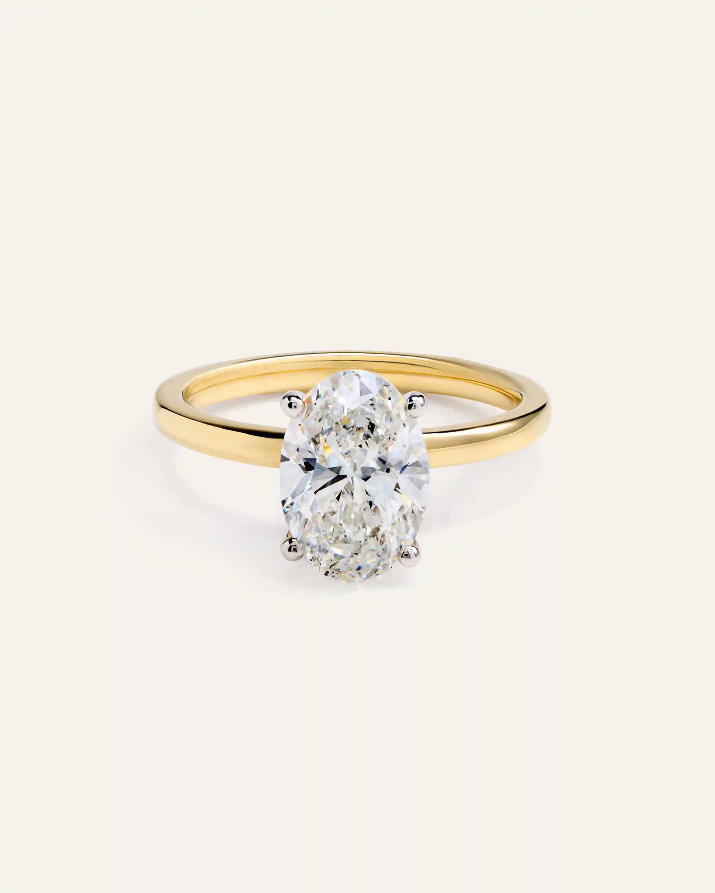 Lab Grown Diamond Oval Comfort Fit Engagement Ring - 2.5ct
