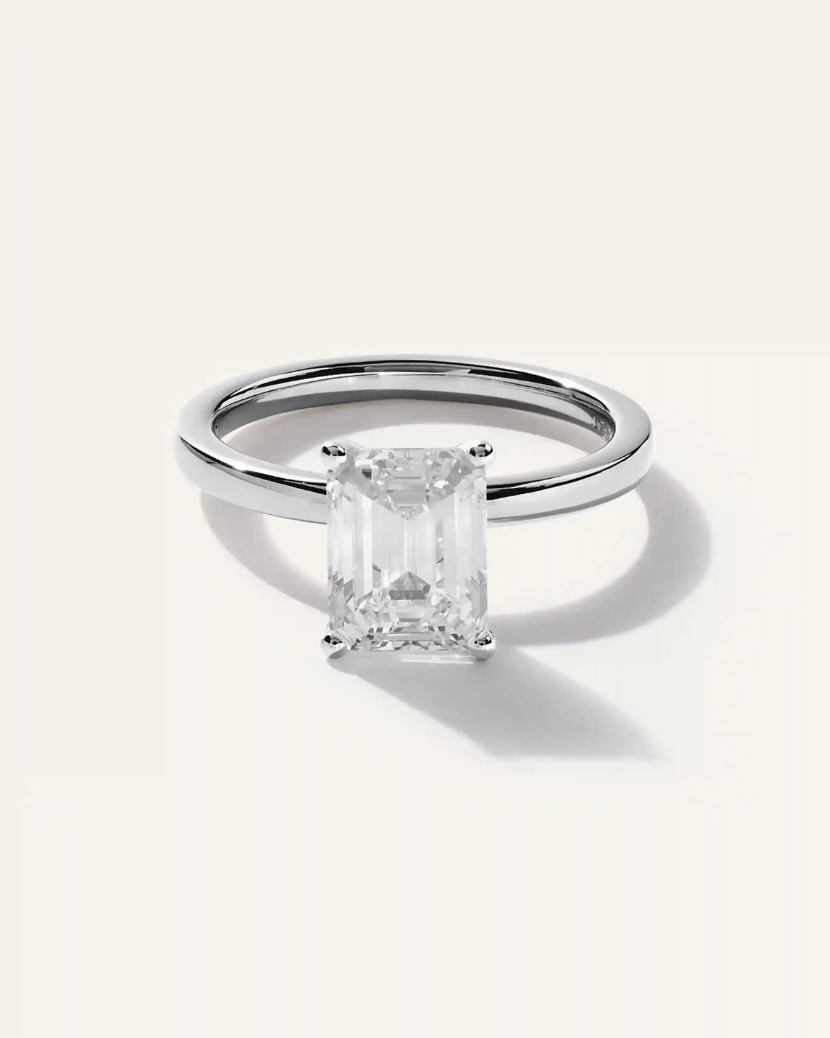 Lab Grown Diamond Emerald Comfort Fit Engagement Ring - 2.5ct