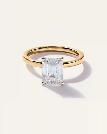 Lab Grown Diamond Emerald Comfort Fit Engagement Ring - 2.5ct