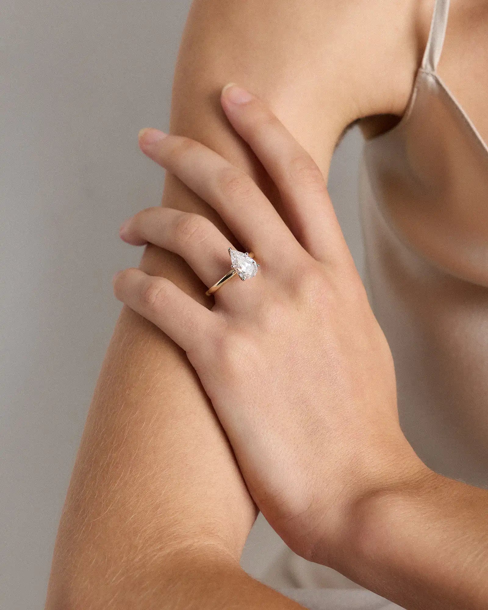Lab Grown Diamond Pear Comfort Fit Engagement Ring - 2.5ct