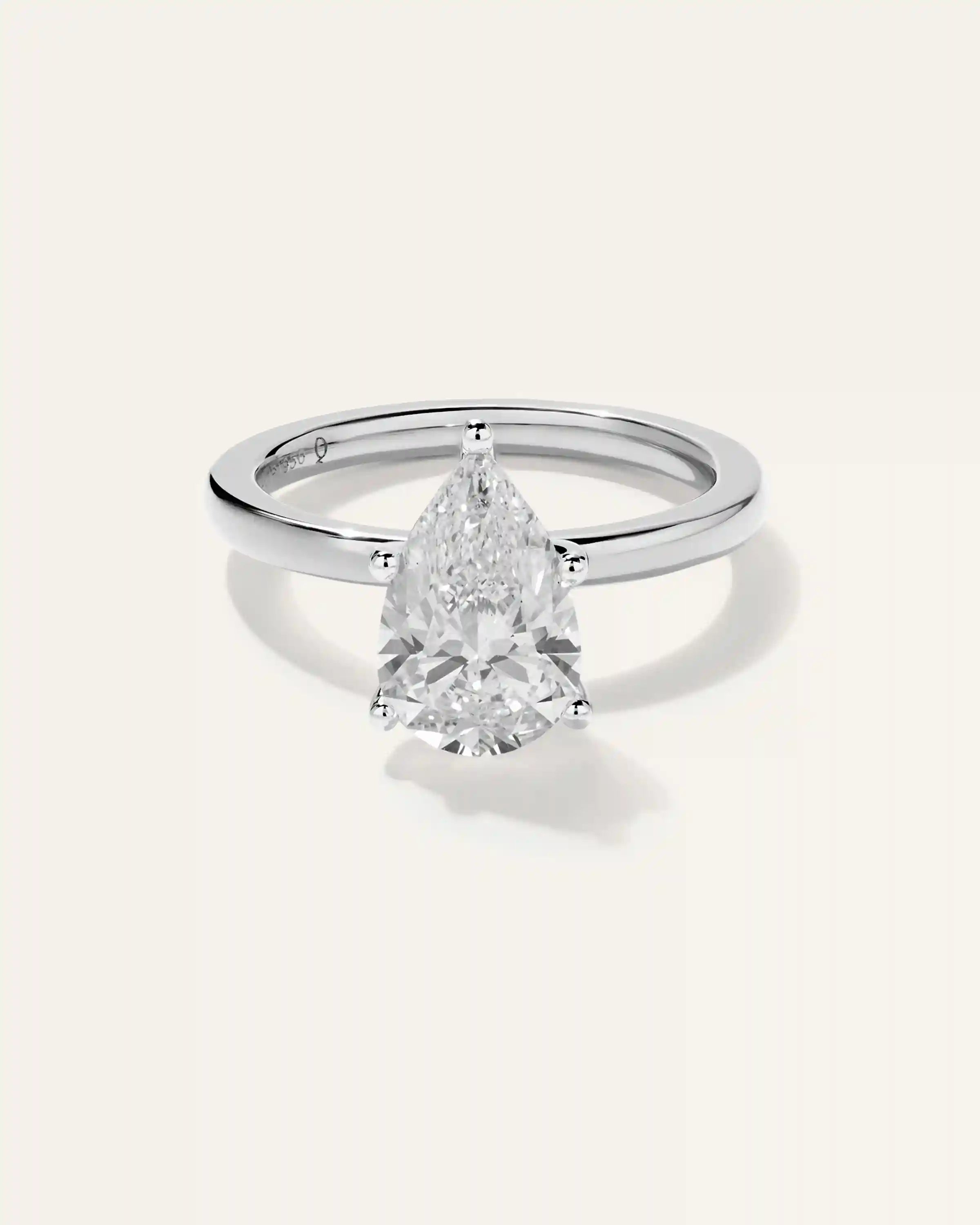 Lab Grown Diamond Pear Comfort Fit Engagement Ring - 2.5ct