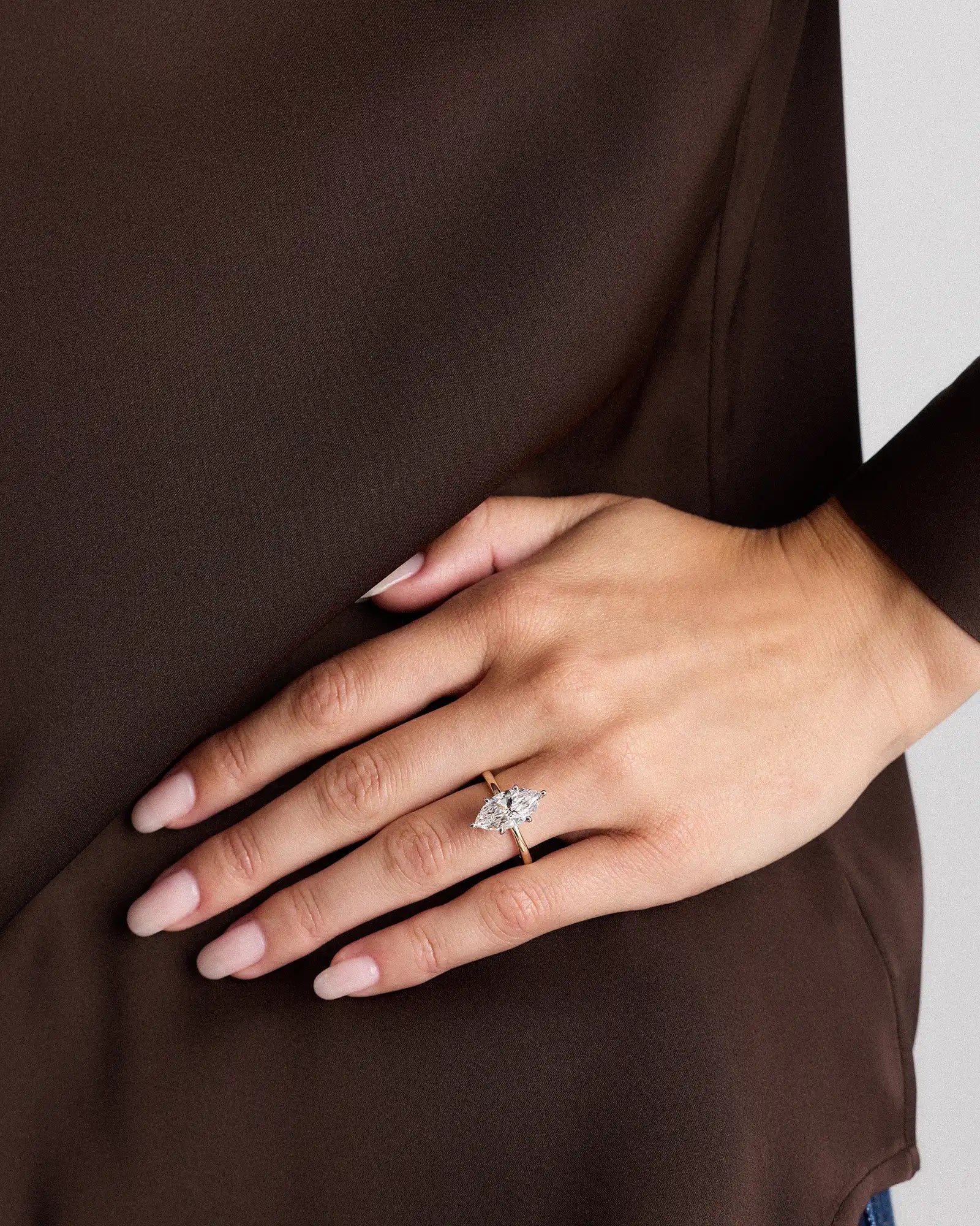 Lab Grown Diamond Marquise Comfort Fit Engagement Ring - 3ct
