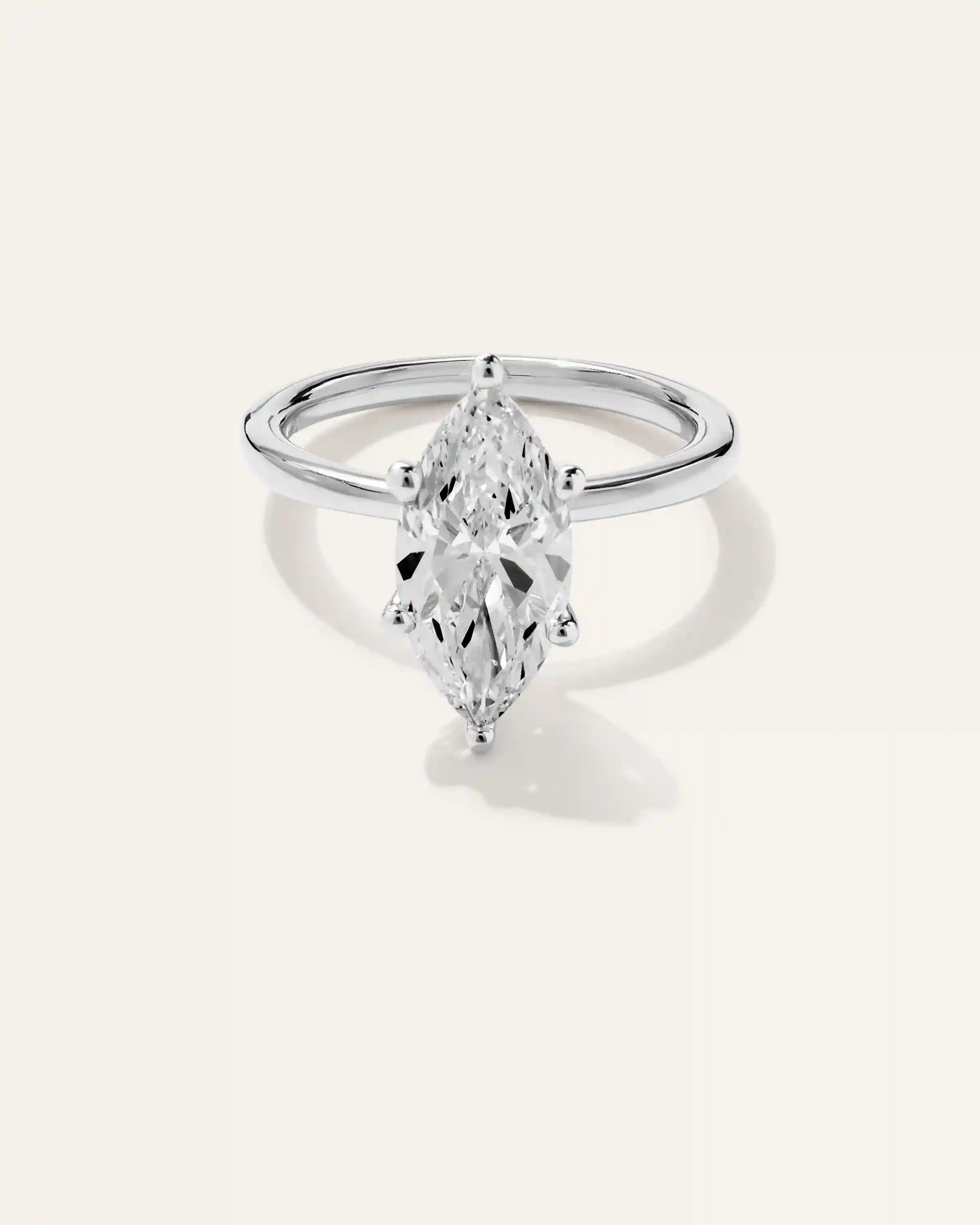 Lab Grown Diamond Marquise Comfort Fit Engagement Ring - 3ct