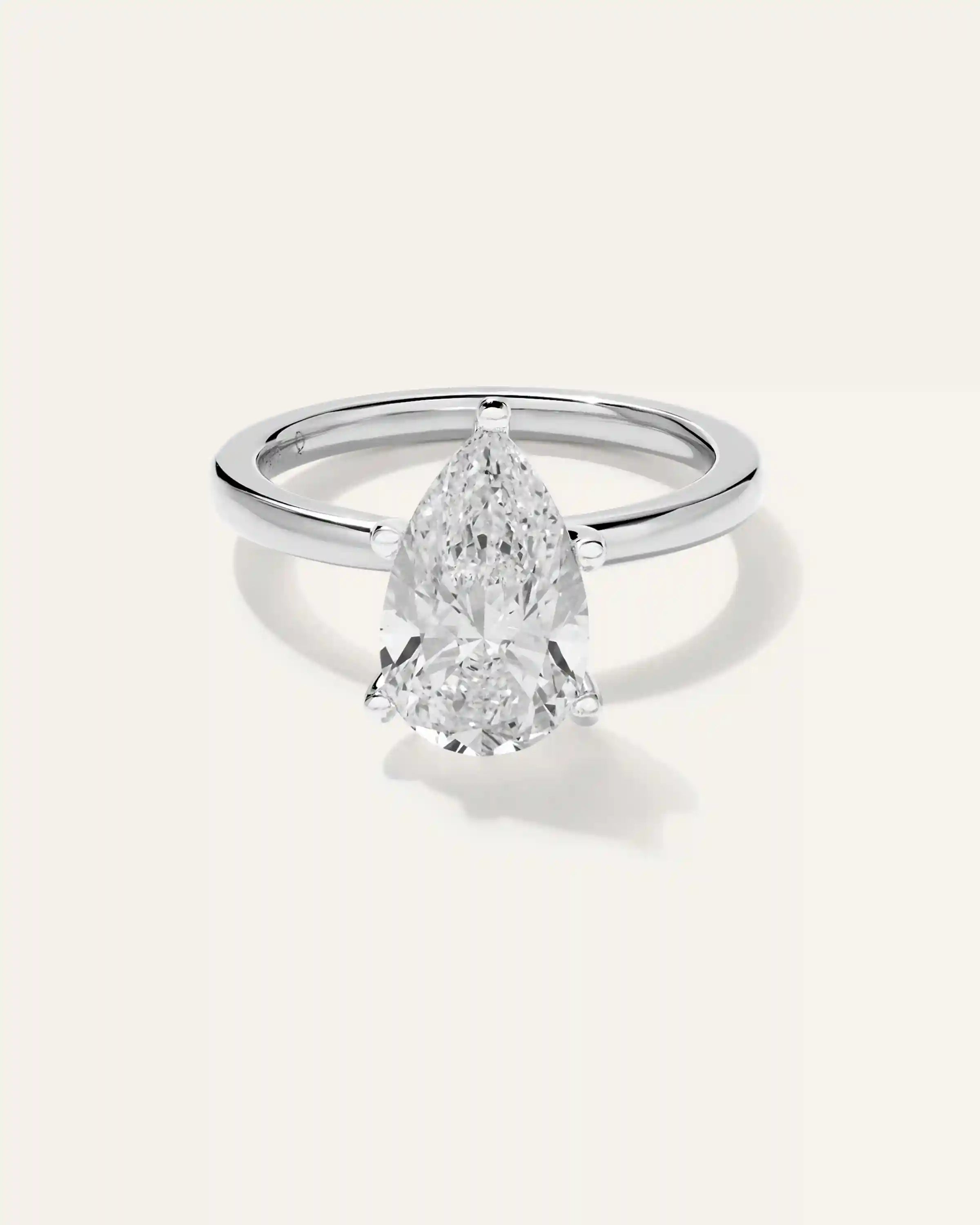 Lab Grown Diamond Pear Comfort Fit Engagement Ring - 3ct