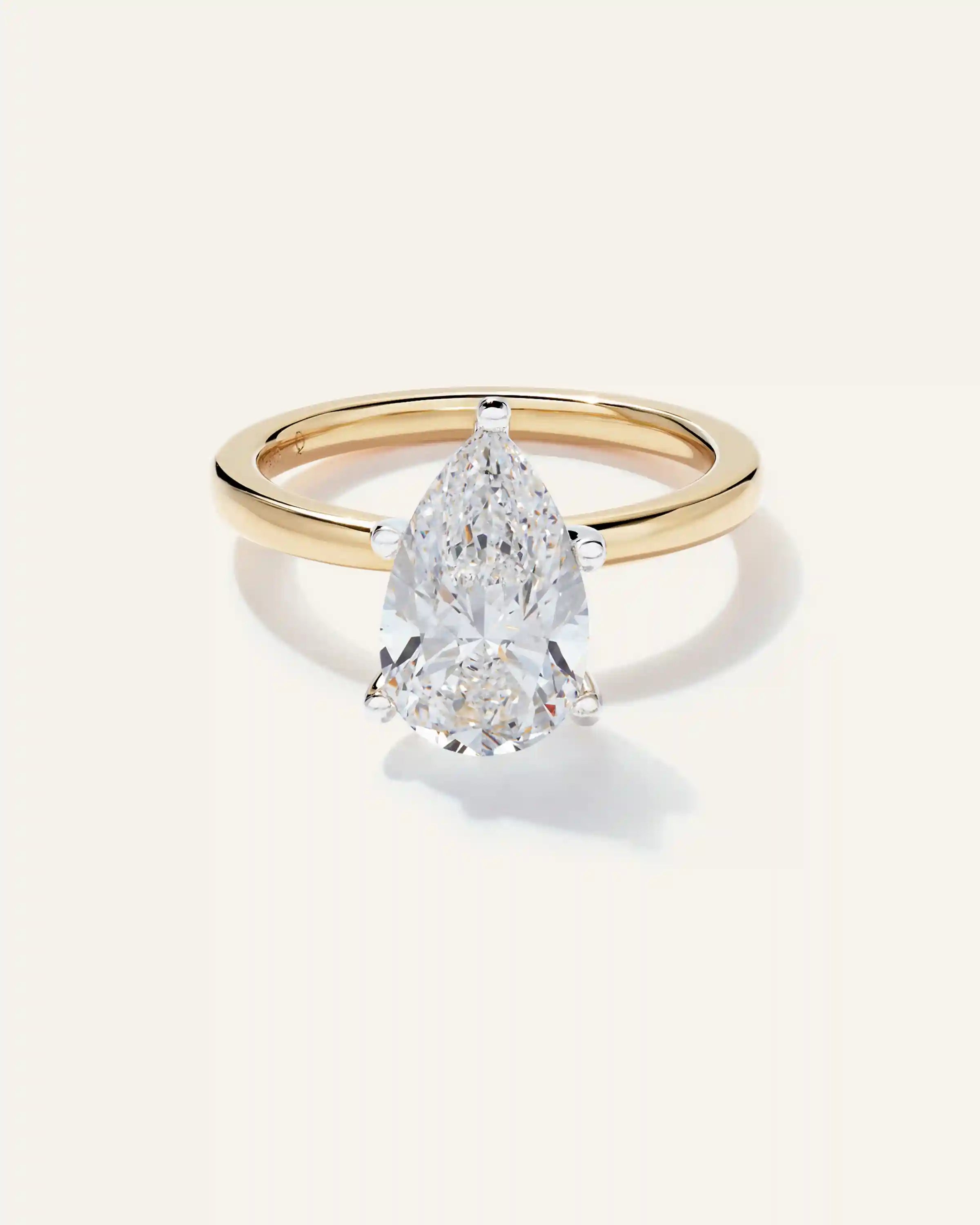 Lab Grown Diamond Pear Comfort Fit Engagement Ring - 3ct