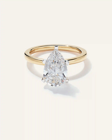 Lab Grown Diamond Pear Comfort Fit Engagement Ring - 3ct