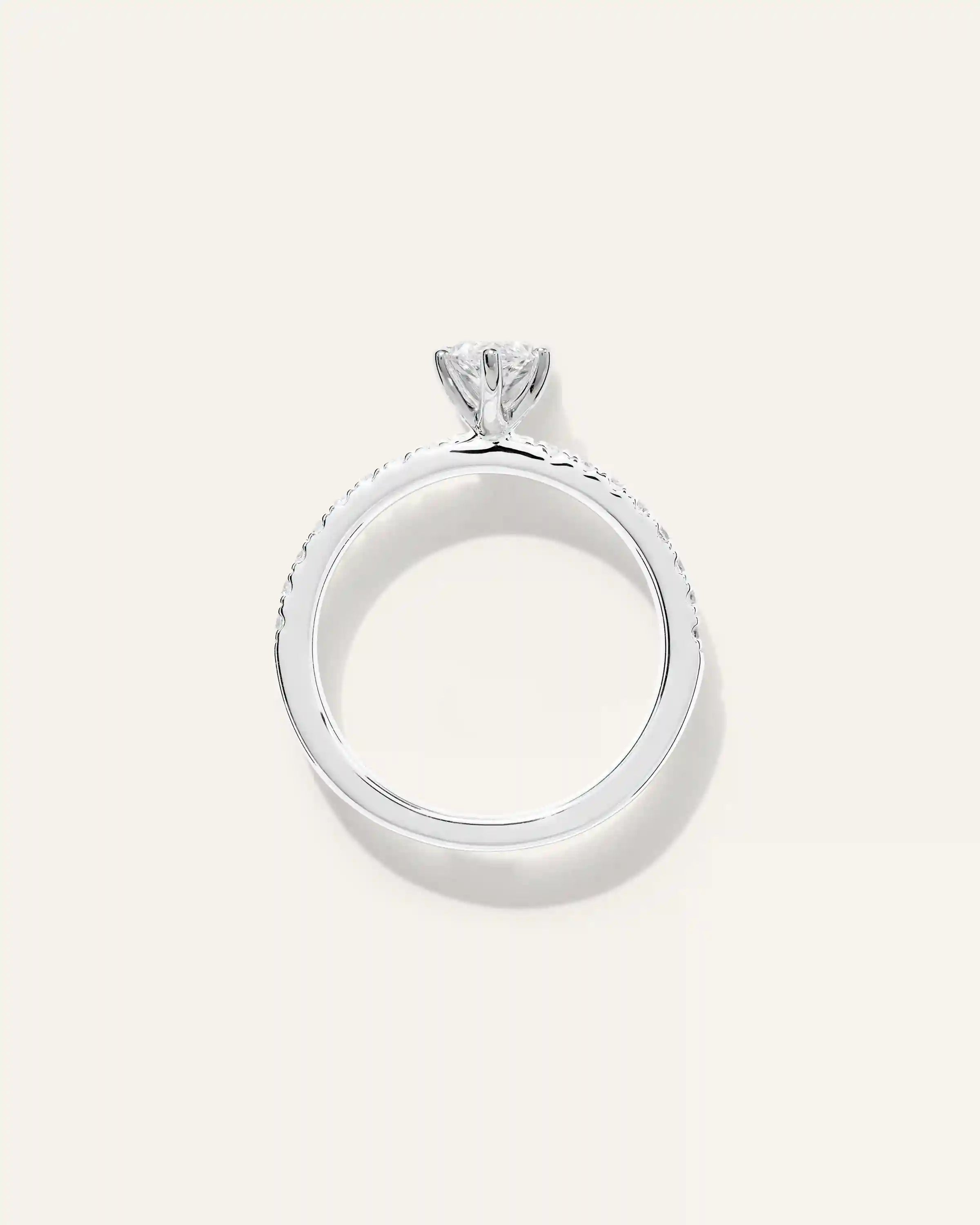 Lab Grown Diamond Marquise Petite Pave Engagement Ring - 1ct