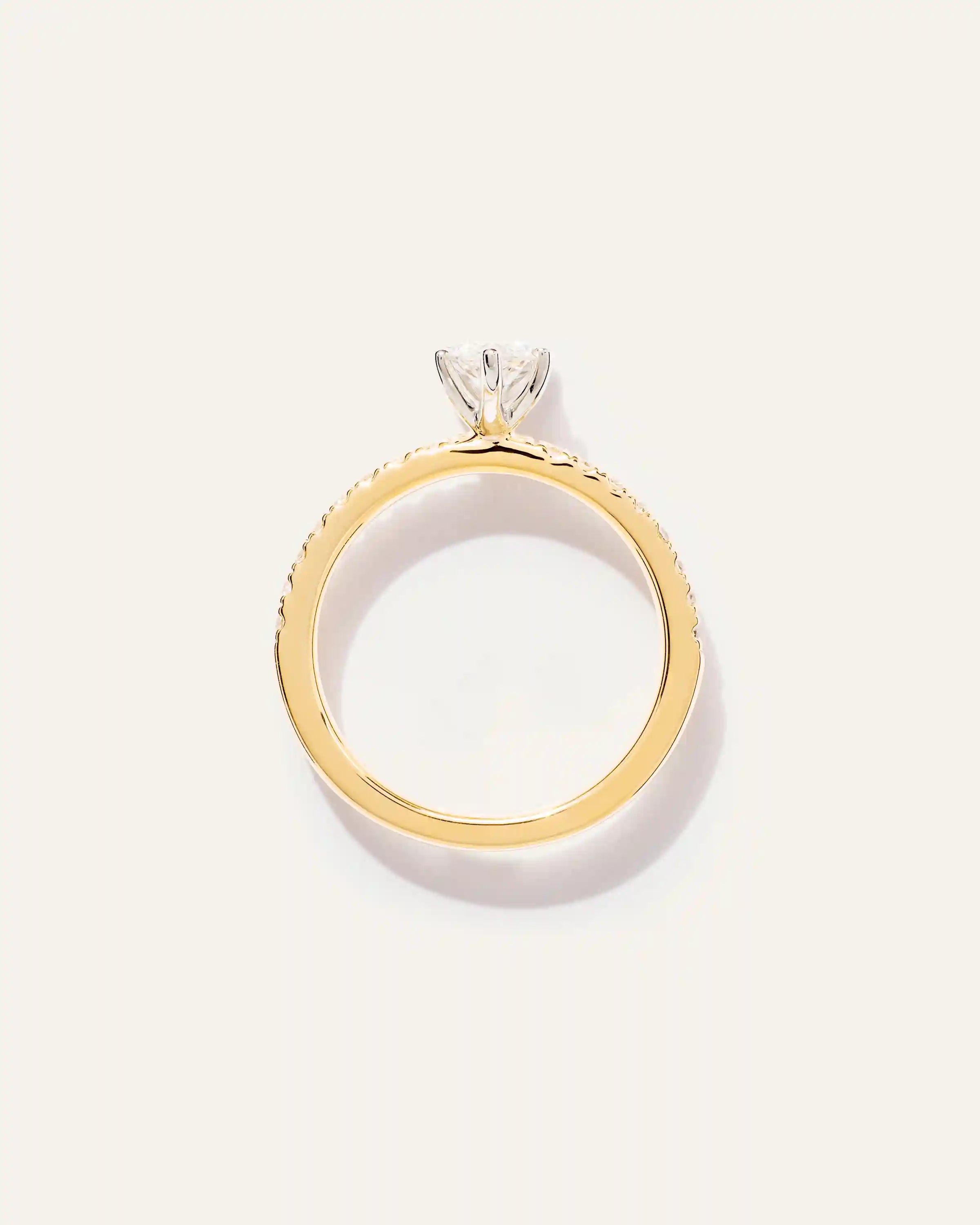 Lab Grown Diamond Marquise Petite Pave Engagement Ring - 1ct