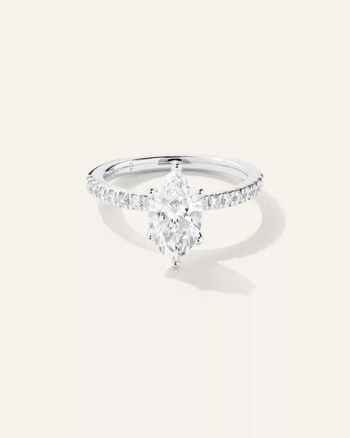 Lab Grown Diamond Marquise Petite Pave Engagement Ring - 1.5ct