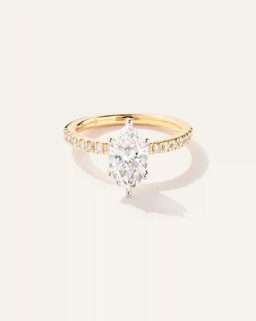 Lab Grown Diamond Marquise Petite Pave Engagement Ring - 1.5ct