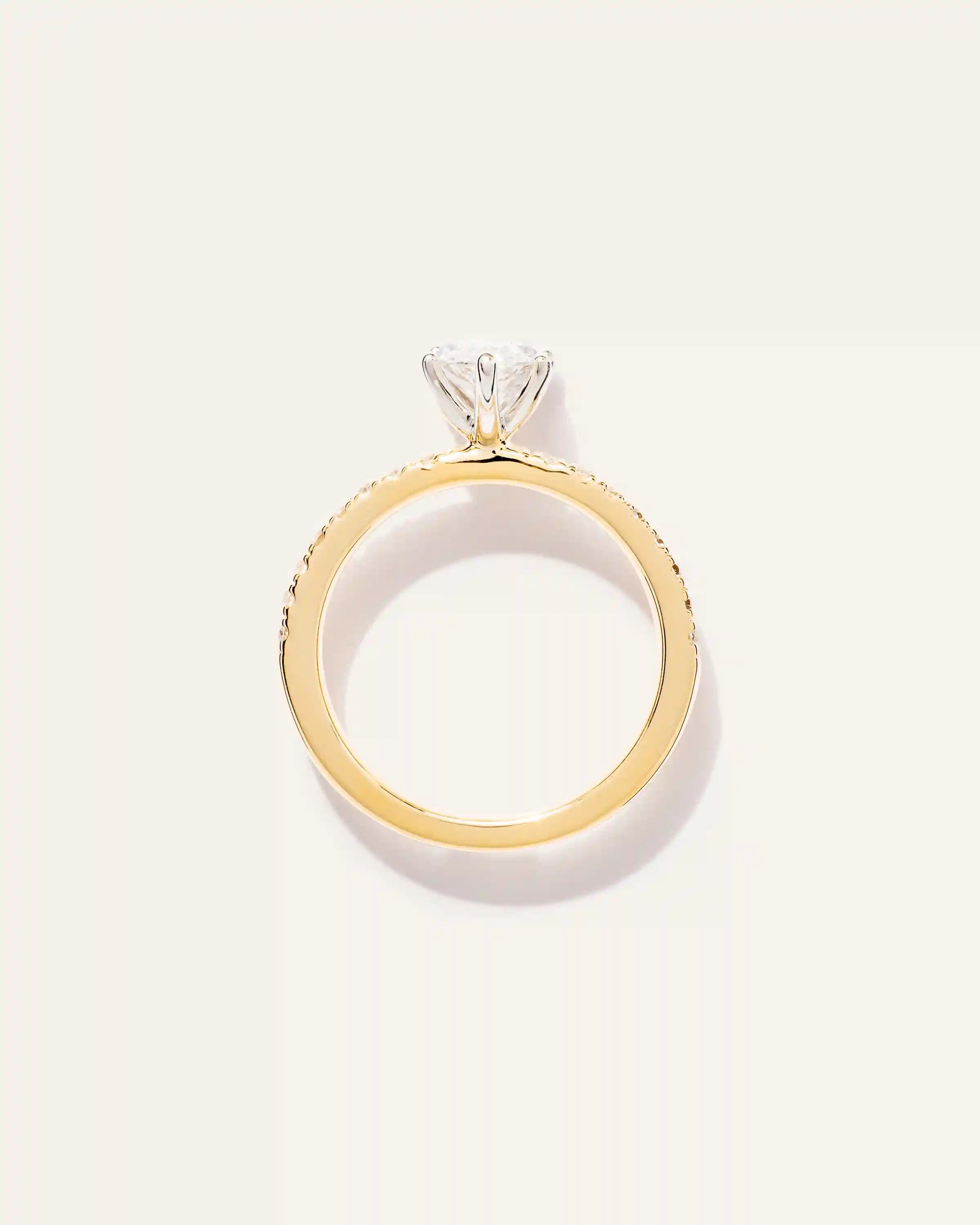 Lab Grown Diamond Marquise Petite Pave Engagement Ring - 1.5ct