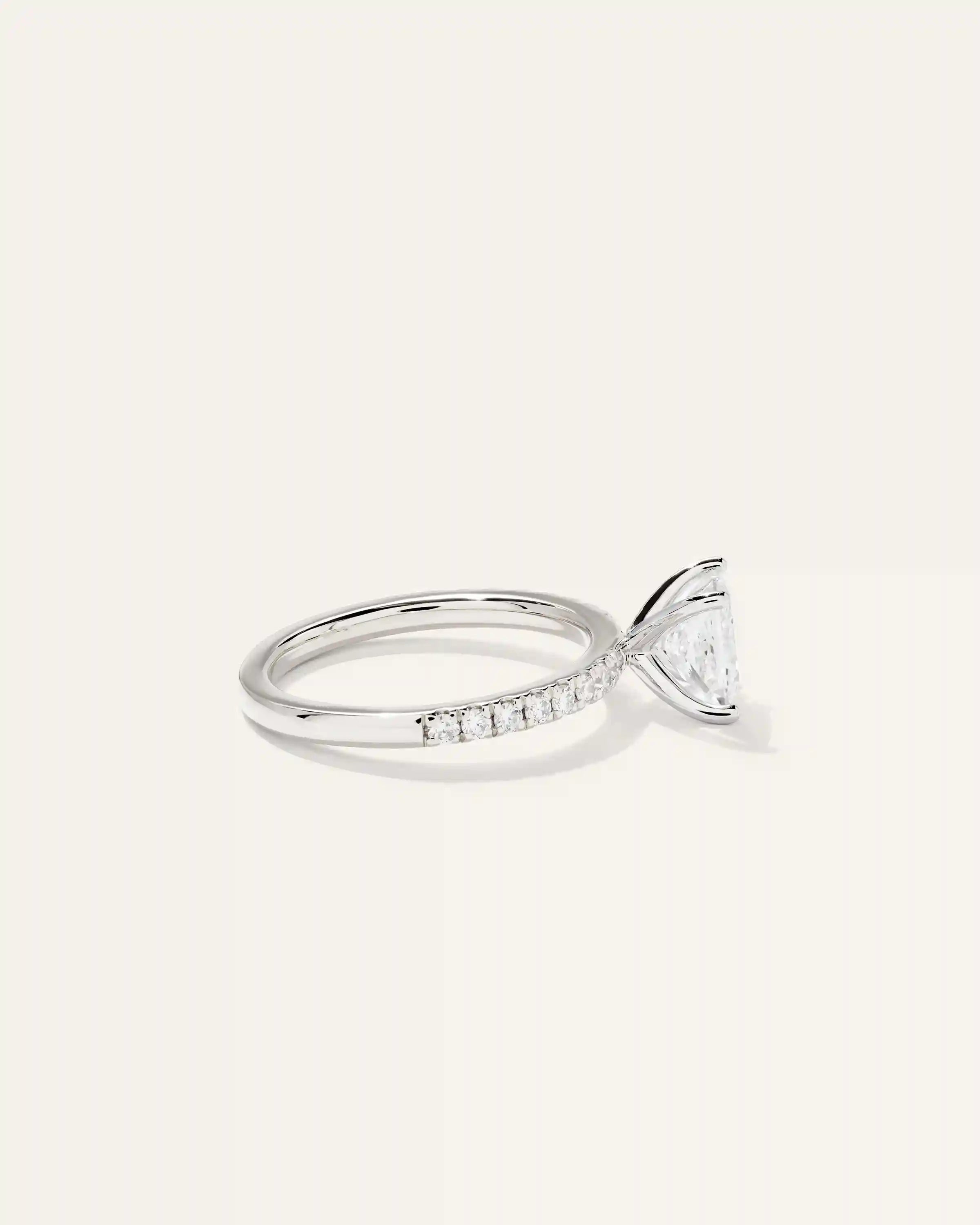 Lab Grown Diamond Princess Petite Pave Engagement Ring - 1.5ct