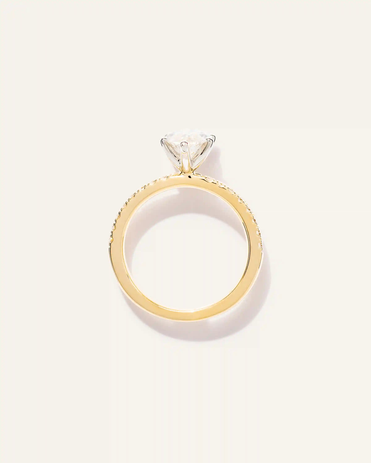 Lab Grown Diamond Marquise Petite Pave Engagement Ring - 2ct