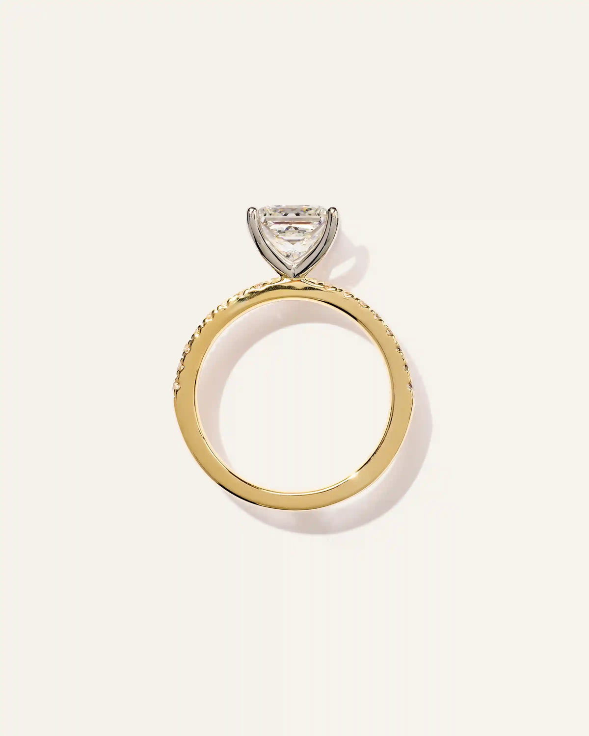 Lab Grown Diamond Princess Petite Pave Engagement Ring - 2.5ct