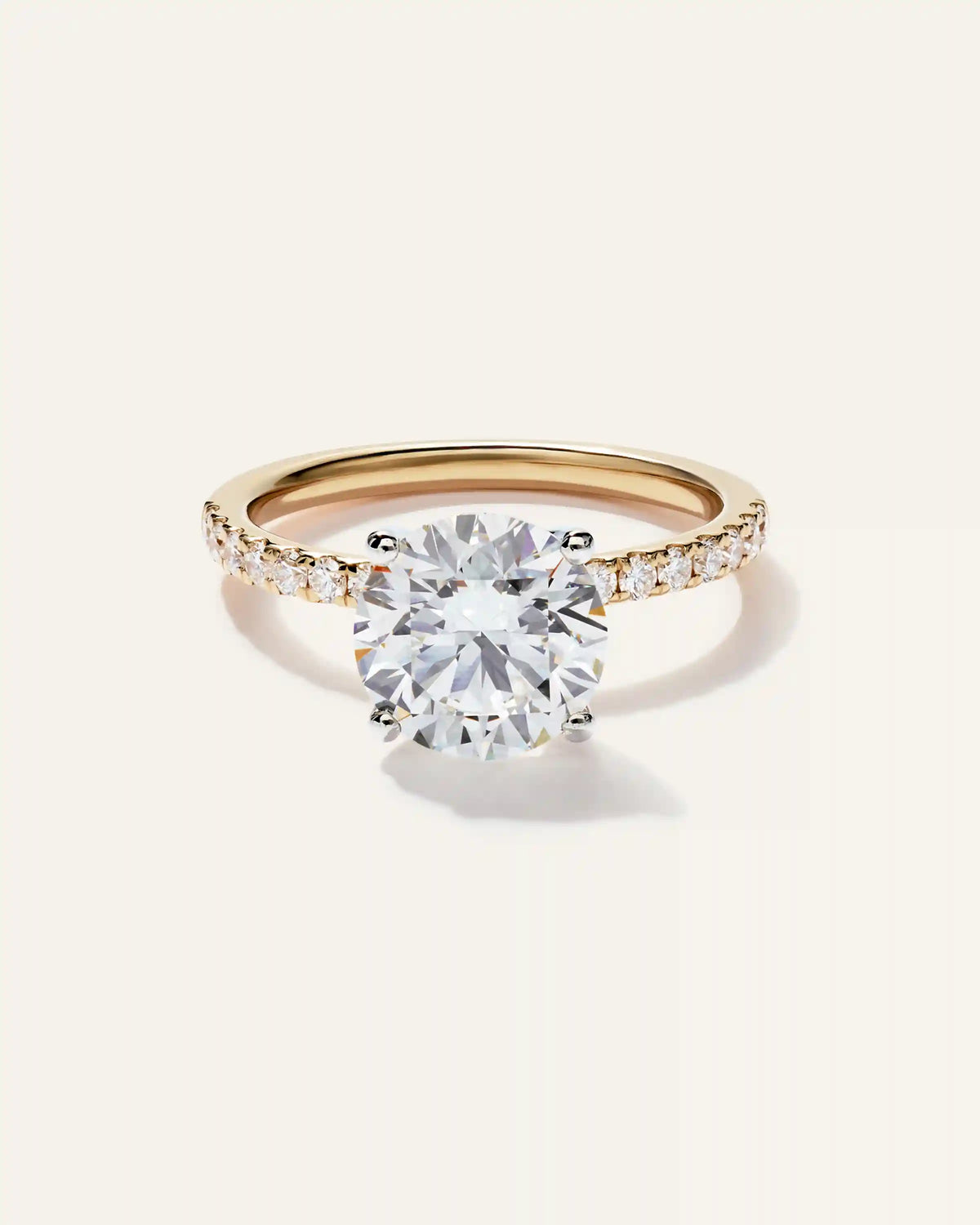 Lab Grown Diamond Round Petite Pave Engagement Ring - 2.5ct