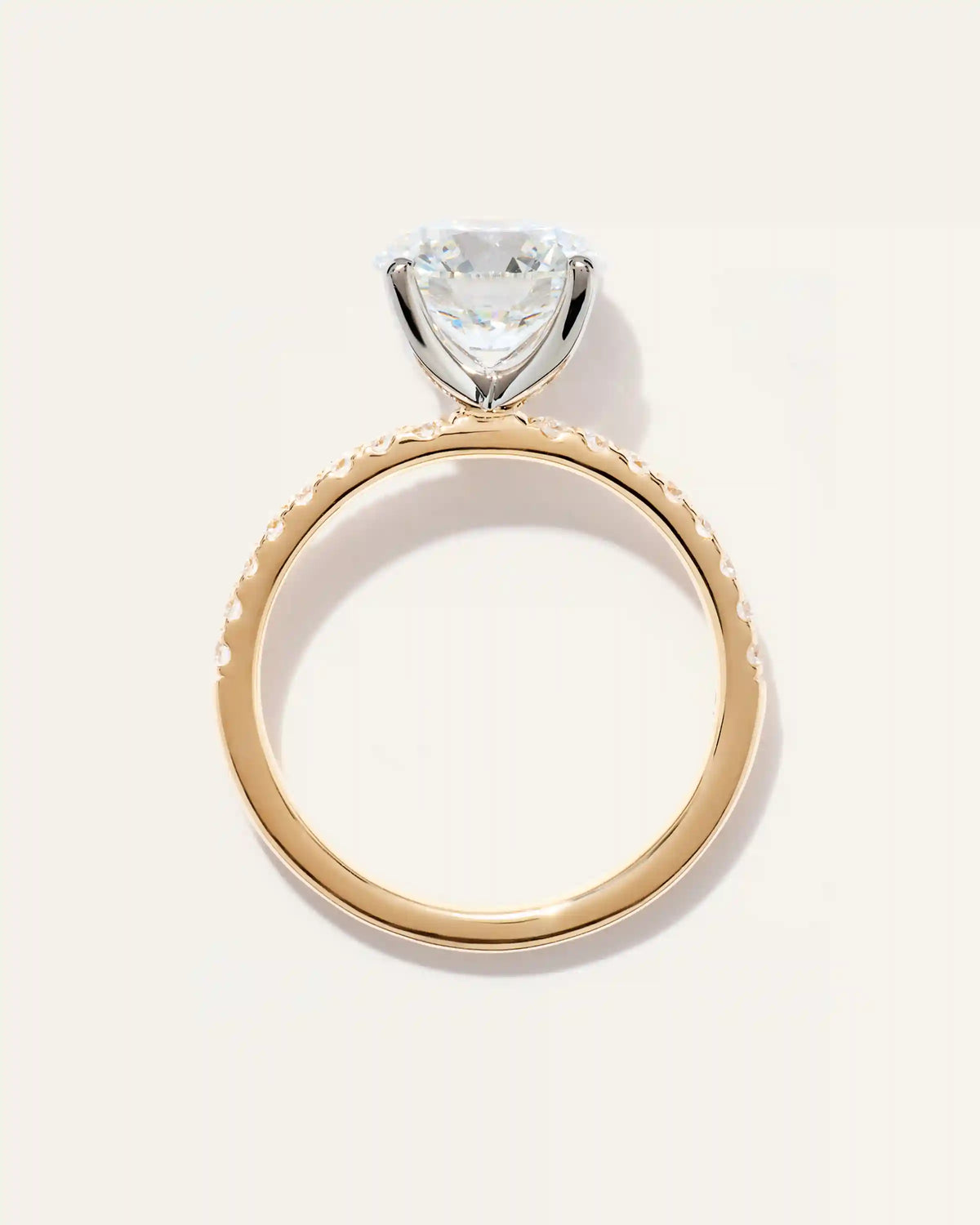 Lab Grown Diamond Round Petite Pave Engagement Ring - 2.5ct
