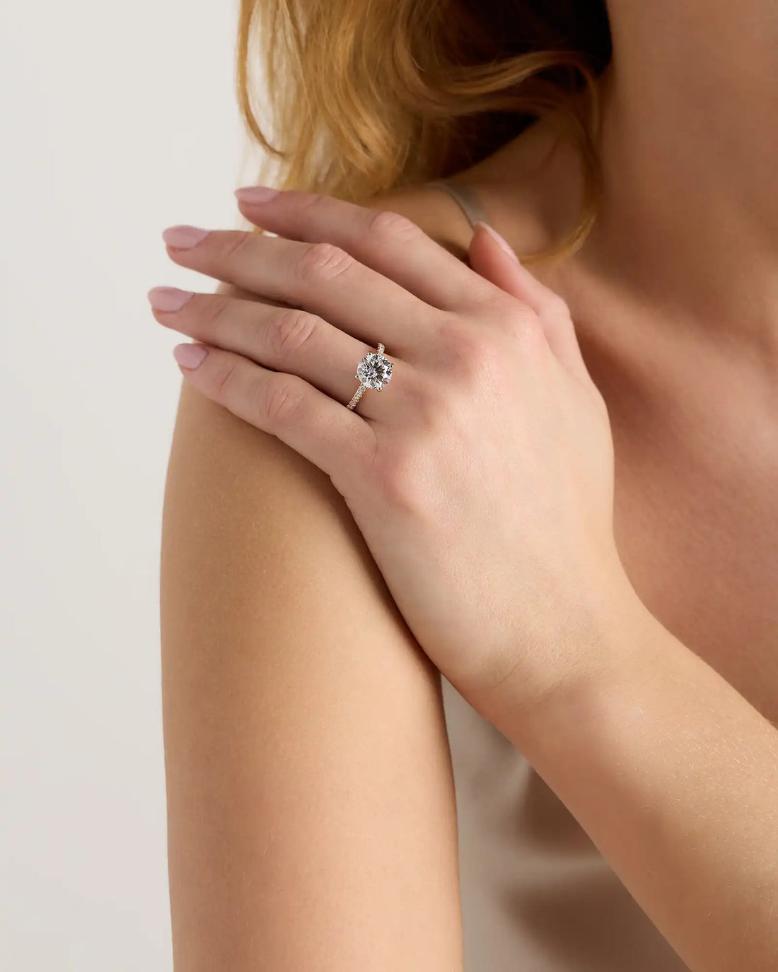 Lab Grown Diamond Round Petite Pave Engagement Ring - 2.5ct