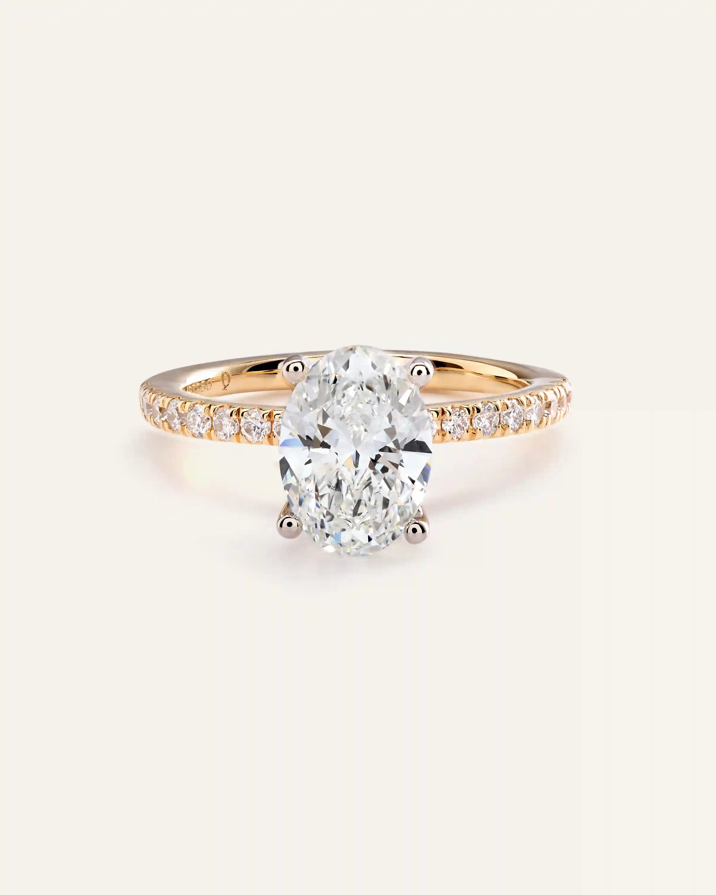 Lab Grown Diamond Oval Petite Pave Engagement Ring - 2.5ct