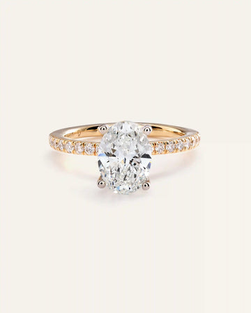 Lab Grown Diamond Oval Petite Pave Engagement Ring - 2.5ct