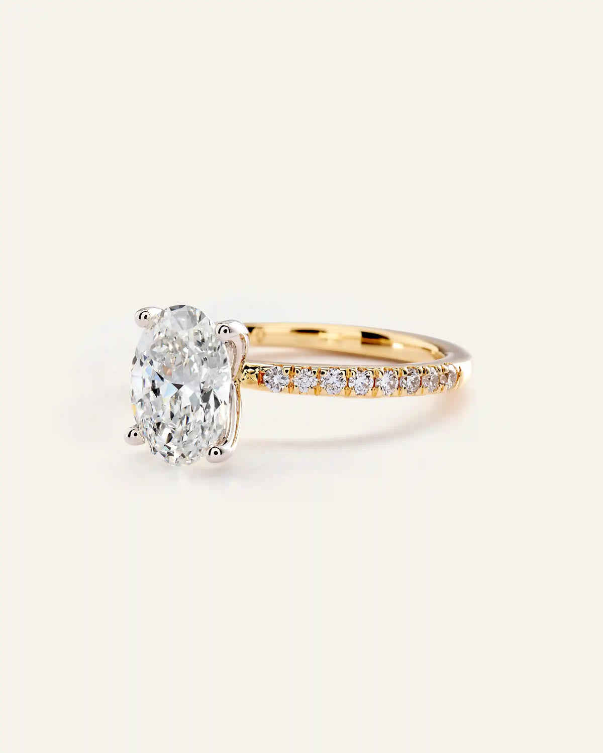 Lab Grown Diamond Oval Petite Pave Engagement Ring - 2.5ct