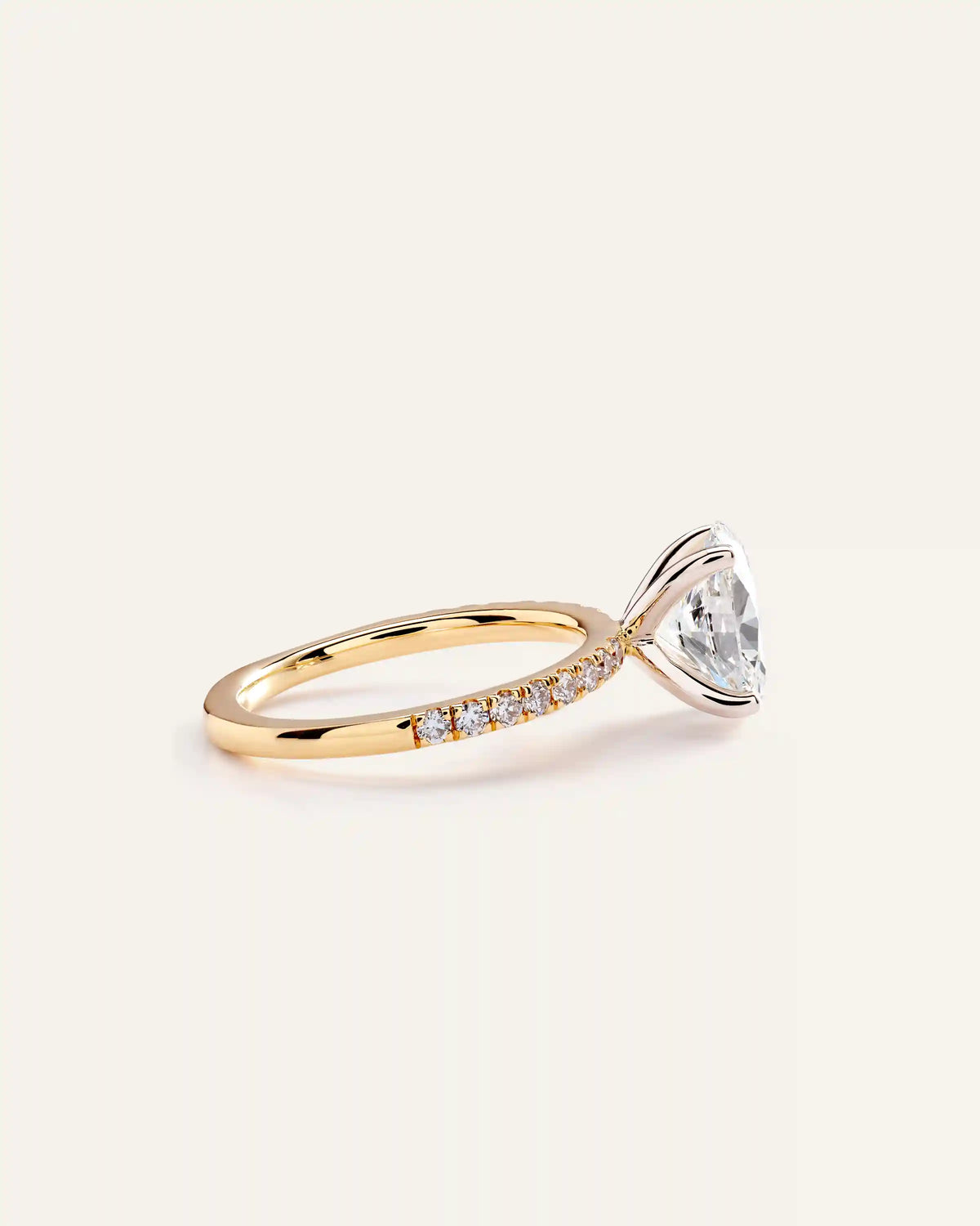 Lab Grown Diamond Oval Petite Pave Engagement Ring - 2.5ct