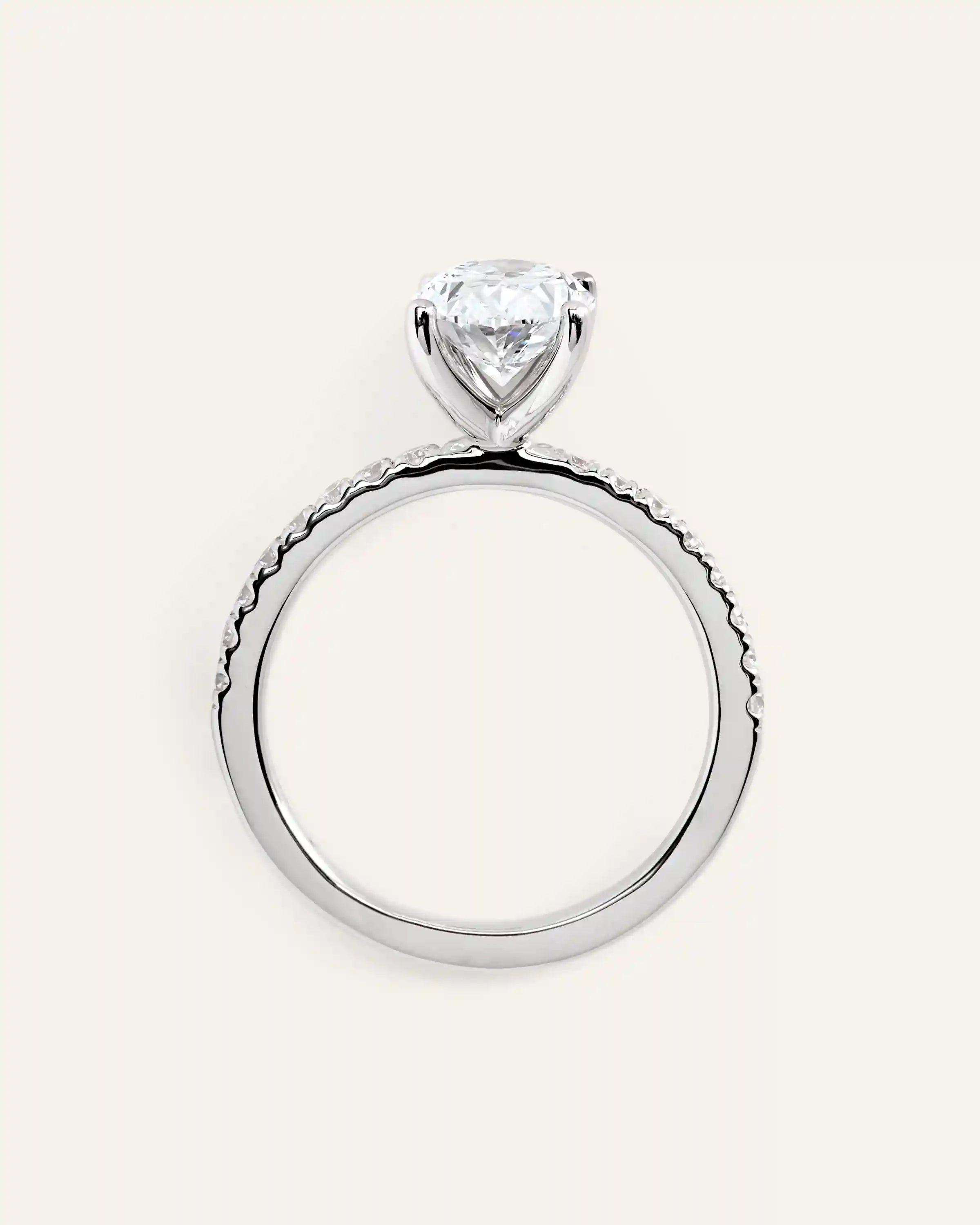 Lab Grown Diamond Oval Petite Pave Engagement Ring - 2.5ct