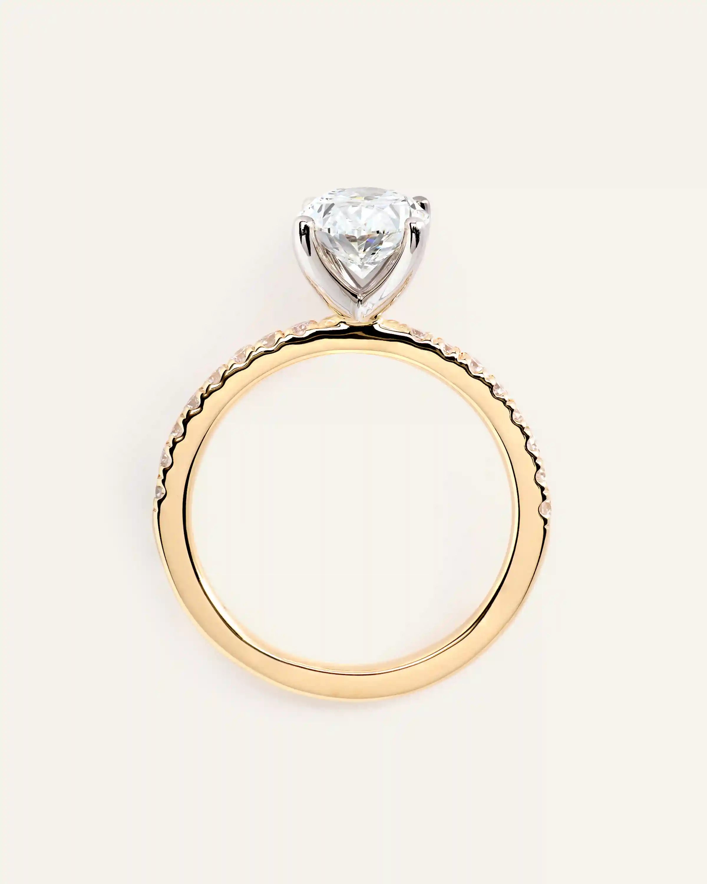 Lab Grown Diamond Oval Petite Pave Engagement Ring - 2.5ct