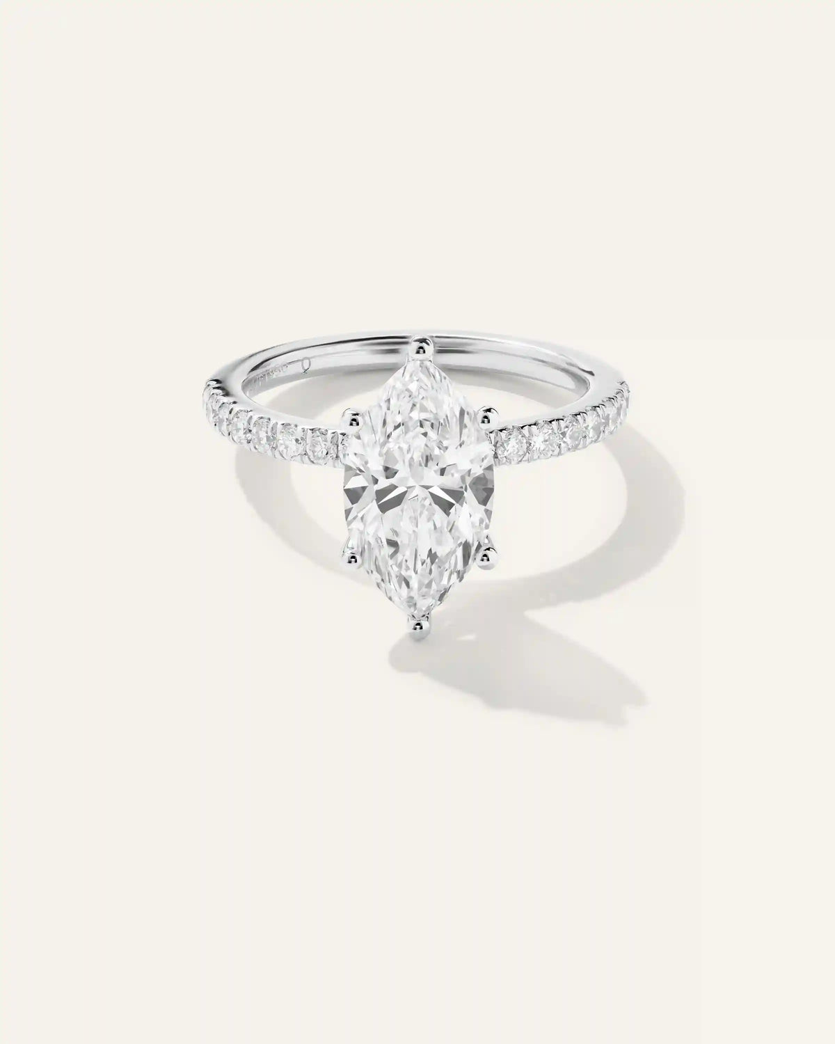 Lab Grown Diamond Marquise Petite Pave Engagement Ring - 2.5ct