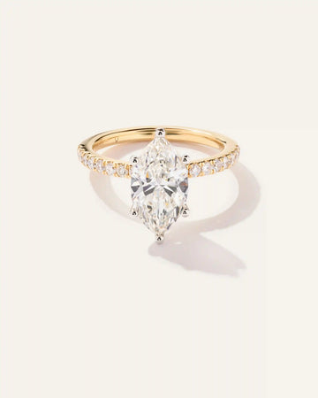 Lab Grown Diamond Marquise Petite Pave Engagement Ring - 2.5ct