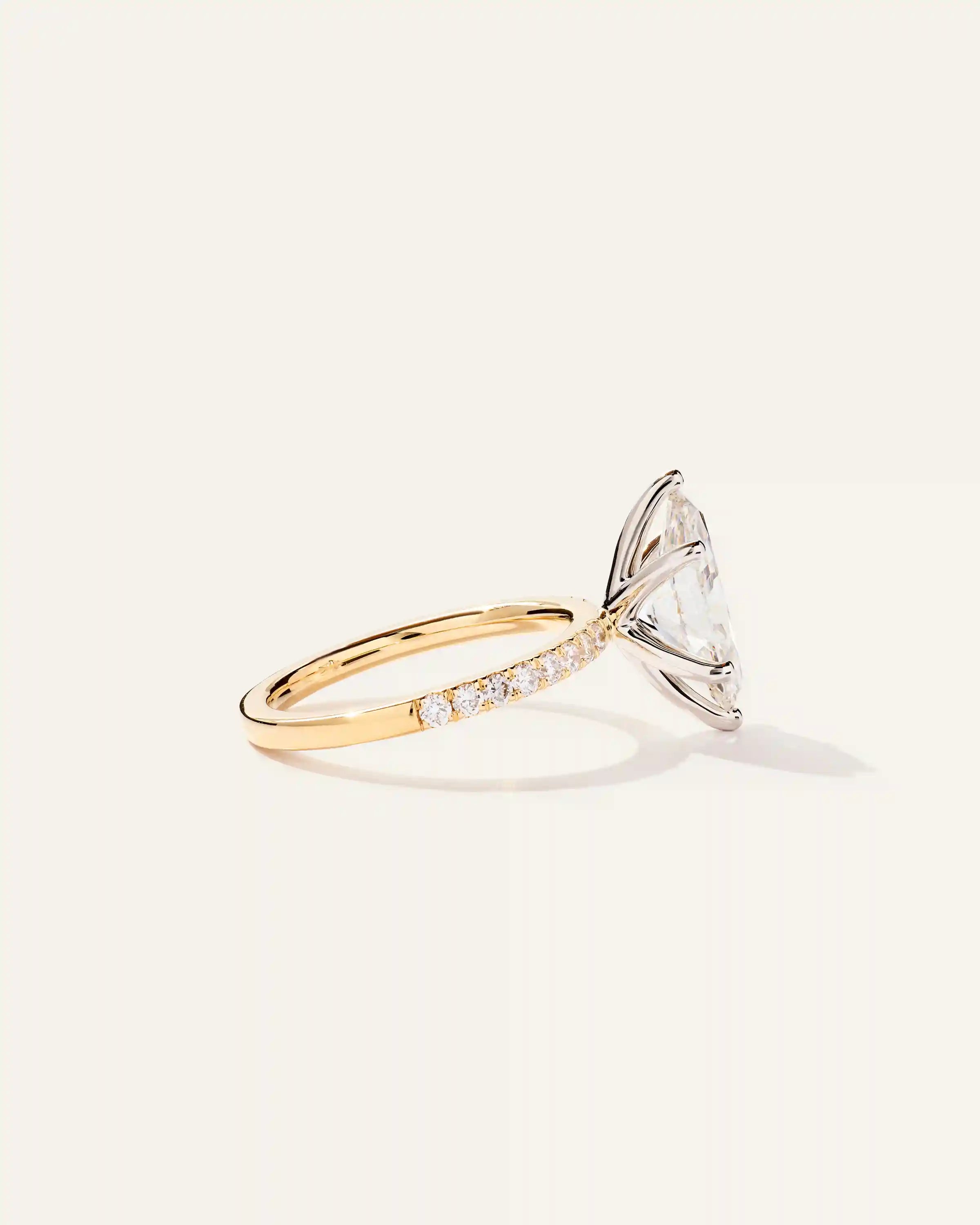 Lab Grown Diamond Marquise Petite Pave Engagement Ring - 2.5ct