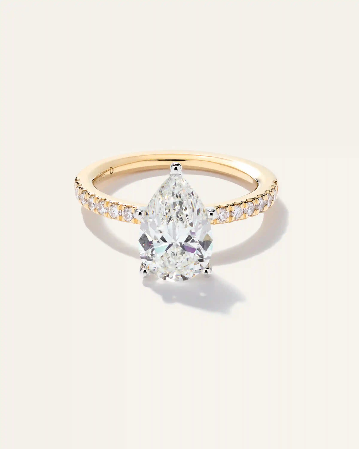Lab Grown Diamond Pear Petite Pave Engagement Ring - 2.5ct