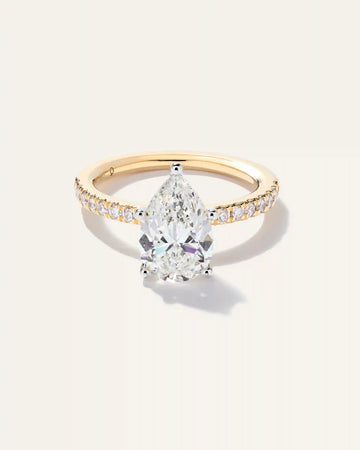 Lab Grown Diamond Pear Petite Pave Engagement Ring - 2.5ct