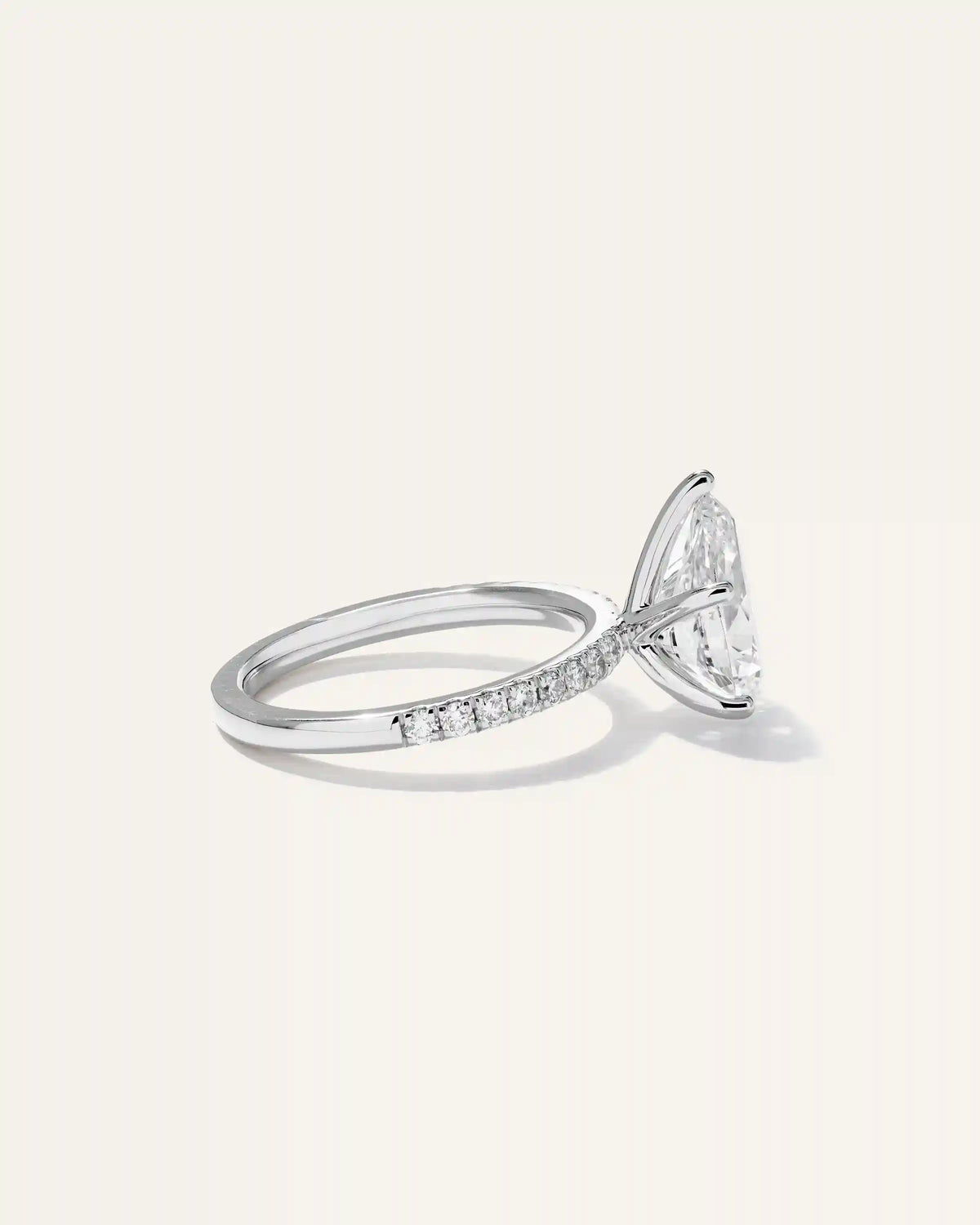 Lab Grown Diamond Pear Petite Pave Engagement Ring - 2.5ct