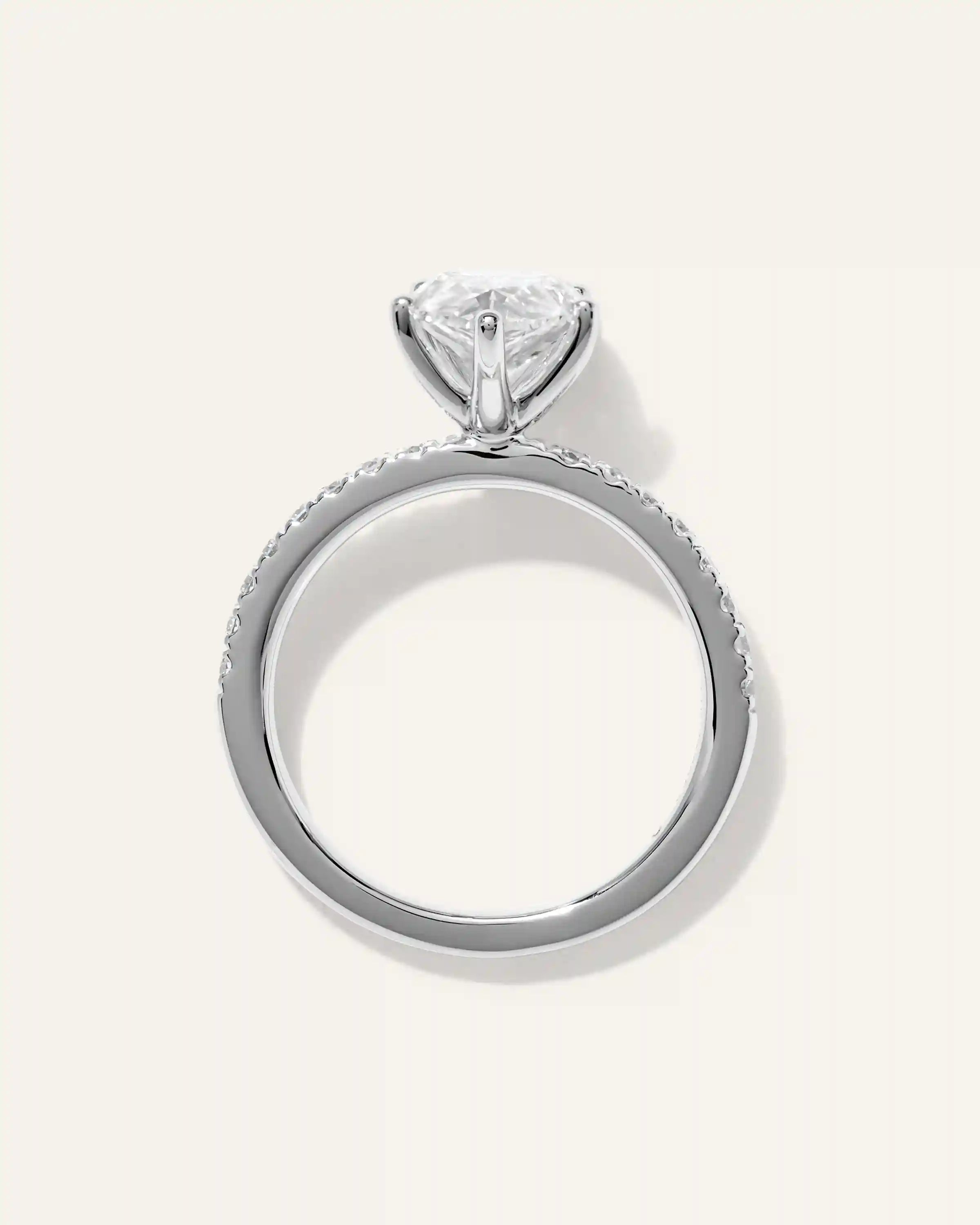 Lab Grown Diamond Pear Petite Pave Engagement Ring - 2.5ct